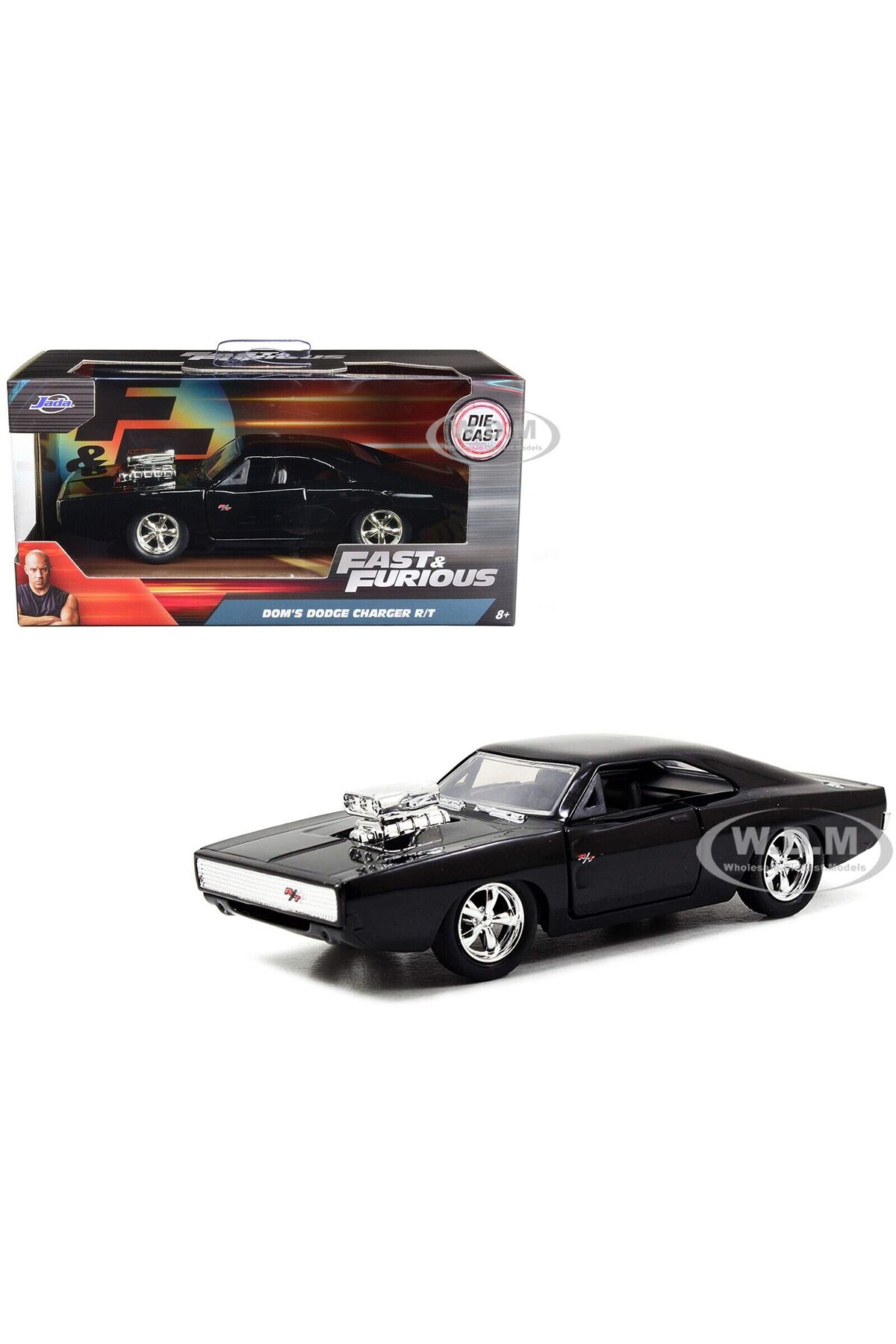 ماشین اسباب بازی JADA DOM'S DODGE CHARGER R T BLACK FAST و FURIOUS 12CM DIECAST سریع خشمگین هات ویلز اورجینال HOT WHEELS