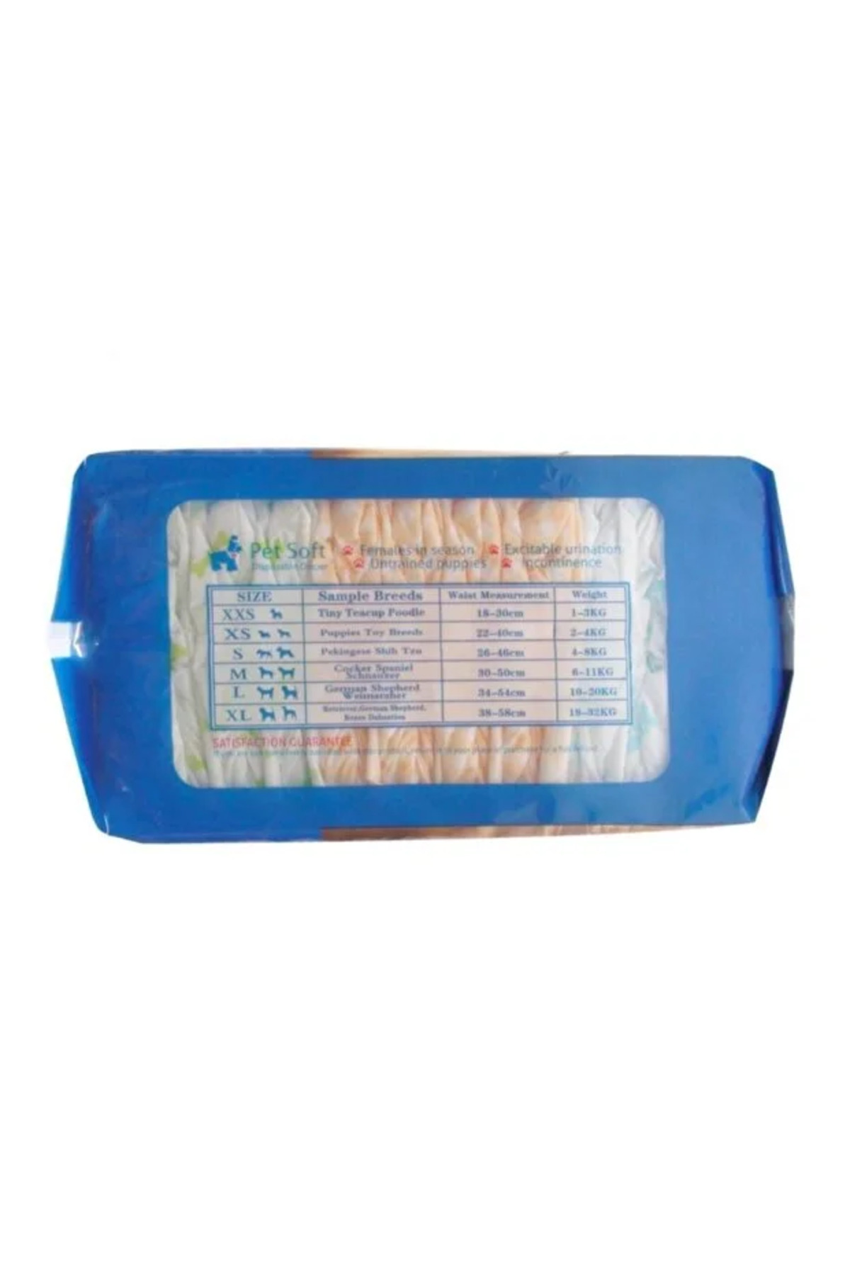 پوشک جاذب سگ ماده پت سافت Pet Soft، سایز Small، بسته ۱۲ عددی