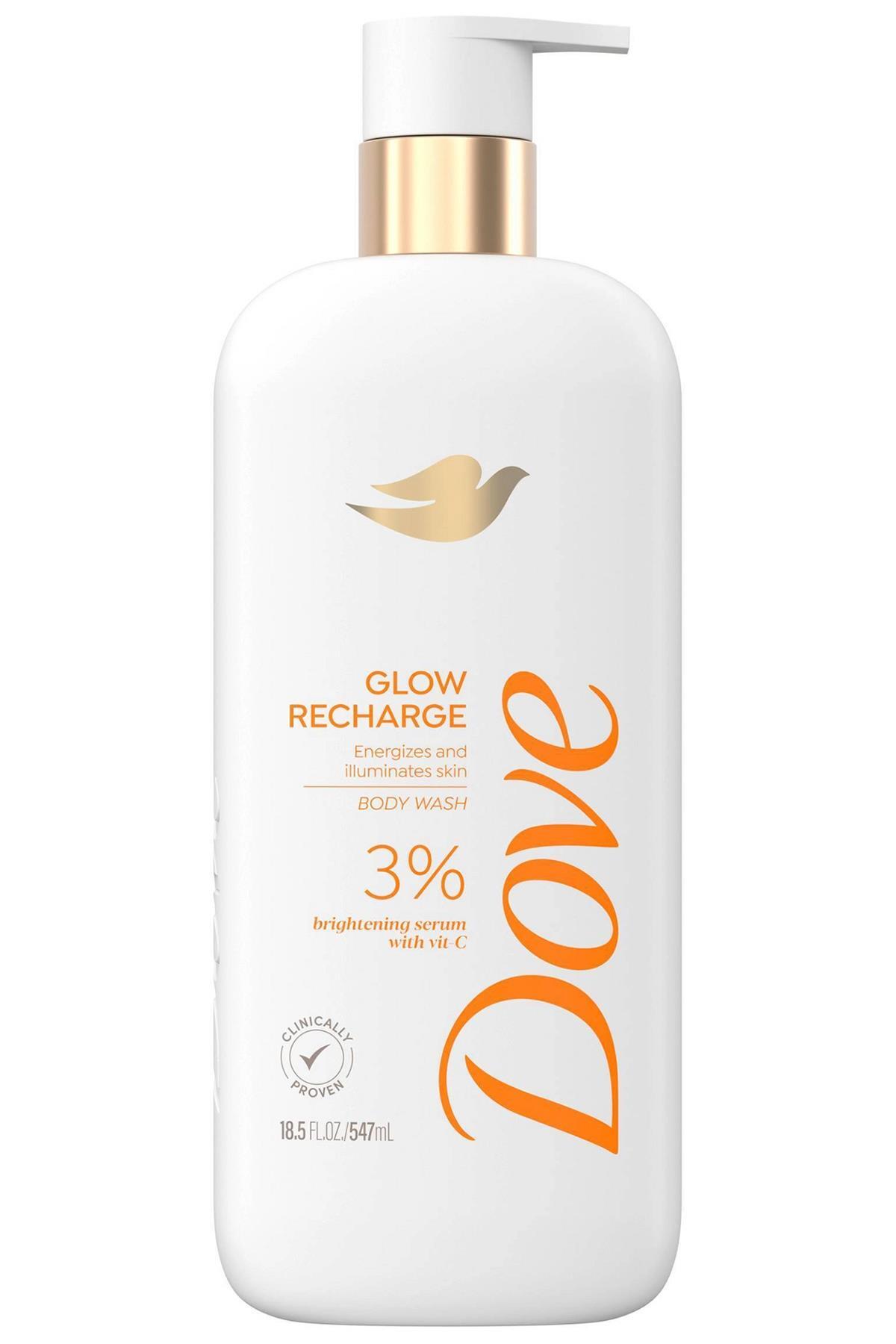 ژل دوش سرم شستشوی بدن براق کننده 3% گلو شارژ 547 میل Dove