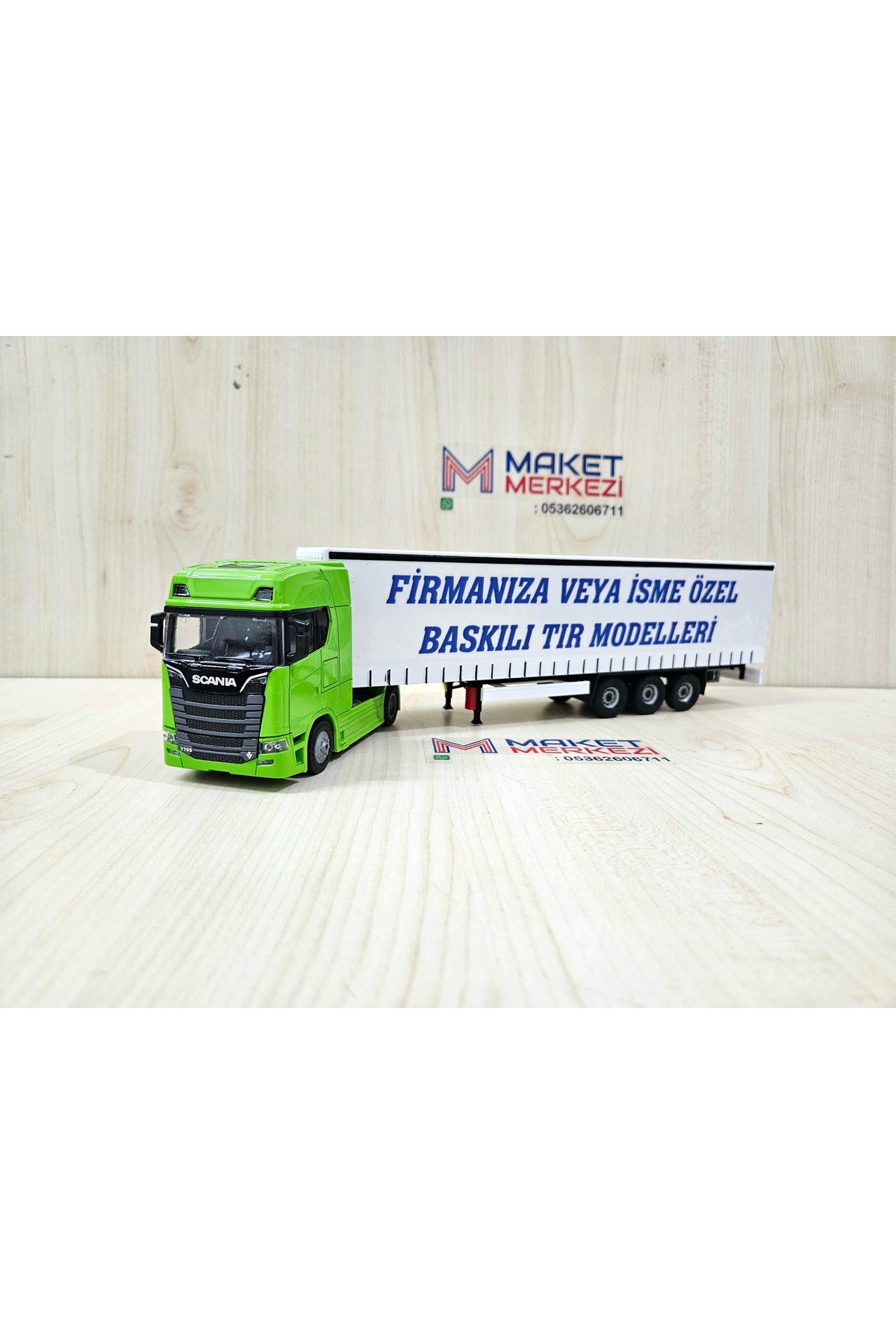 مدل خودرو SCANIA 770S TRUCK MODEL سبز رنگ 1 50 طول 33 سانتی متر نام شرکت را می توان نوشت اورجینال Maket