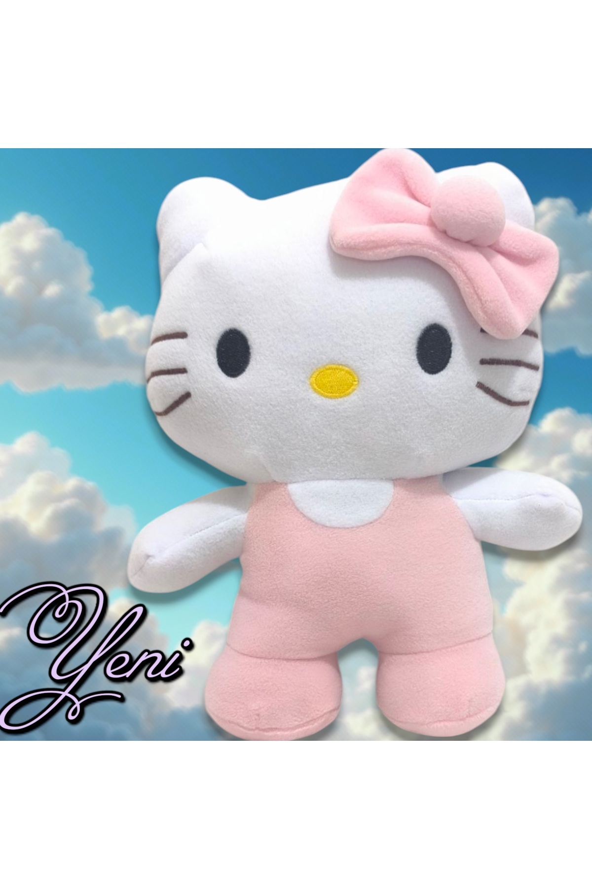 اسباب بازی های پشمی سری جدید HELLO KITTY PLASH TOY 35 CM صورتی Pufline