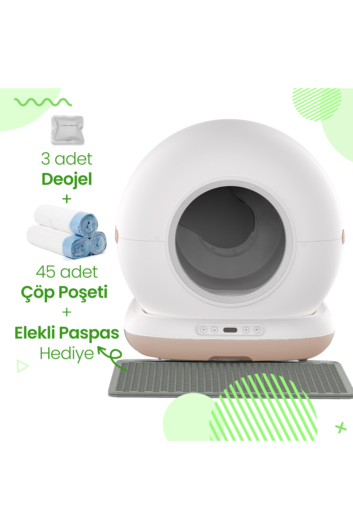 توالت خودکار گربه دوربین‌دار هاستایر Haustier مدل HST-CB002 SİYAH، سیاه