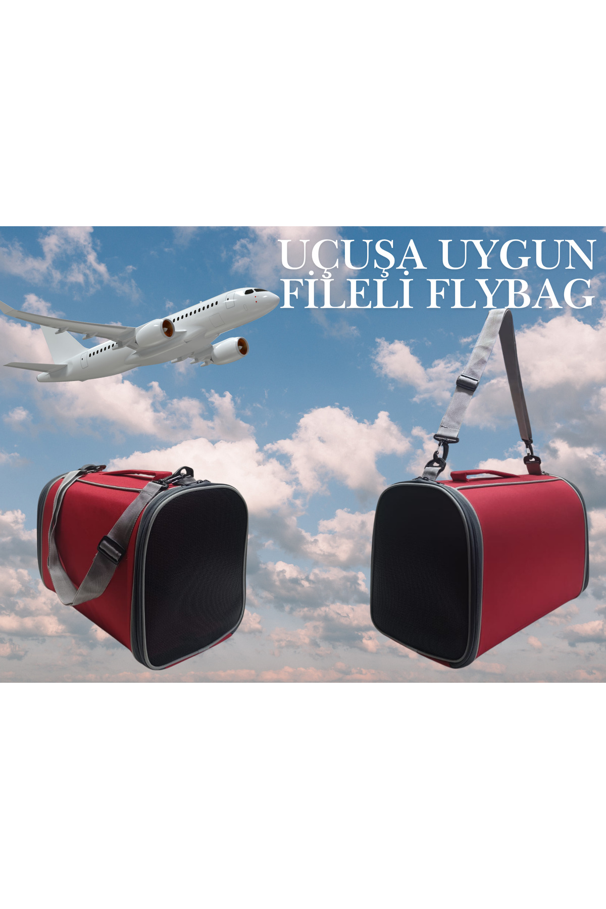کیف پرواز توری گربه و سگ لاویستا LAVİSTA، مدل fileli-15uçuş قرمز