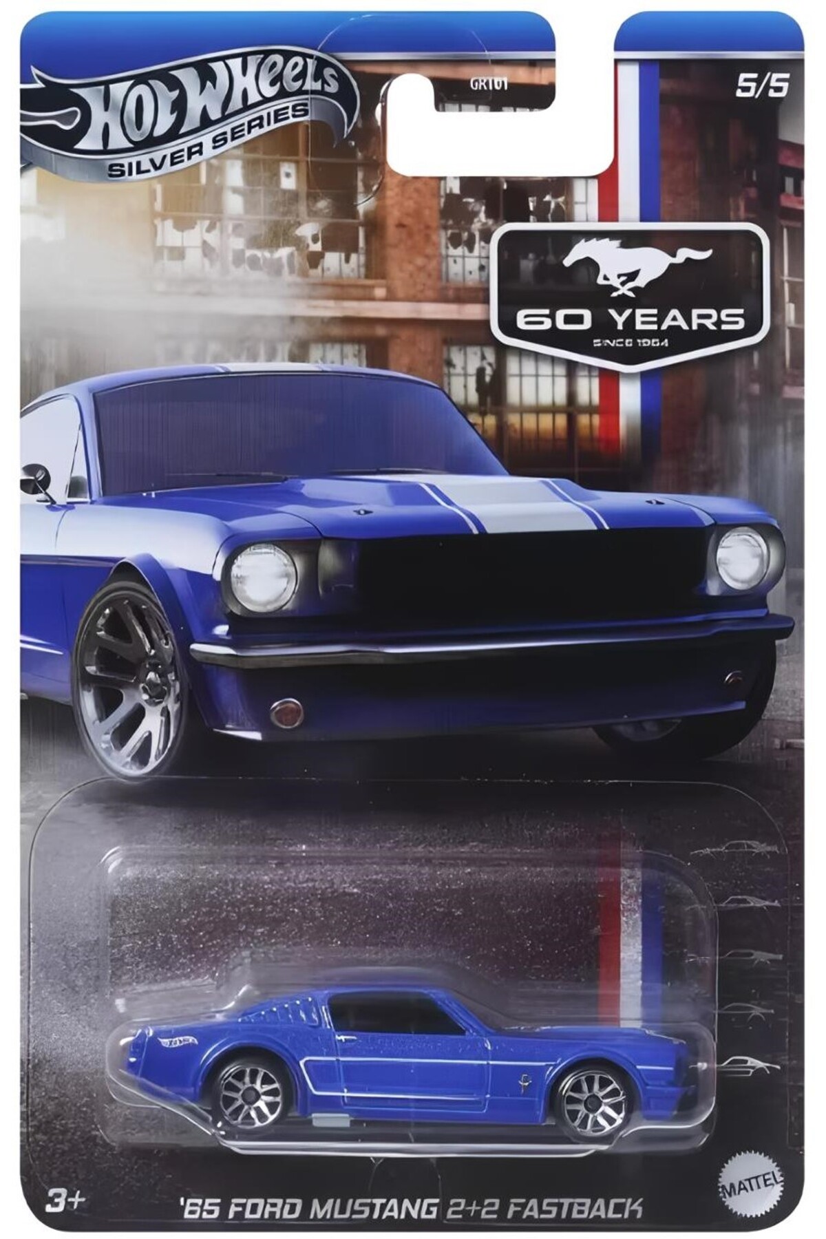 ماشین اسباب بازی سری نقره 65 فورد MUSTANG 2+2 FASTBACK هات ویلز اورجینال HOT WHEELS