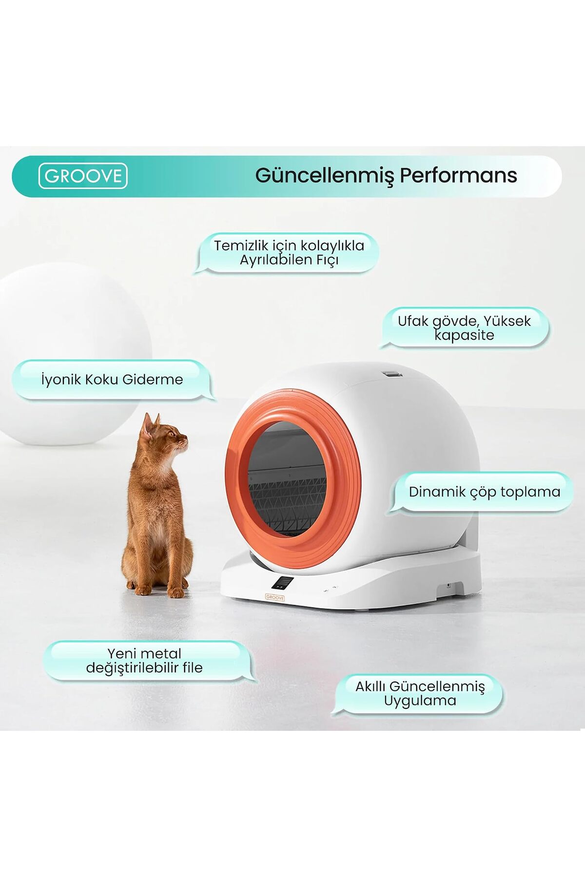 توالت هوشمند و خودکار گربه Q-Clean WiFi، خاکستری، نسخه جدید