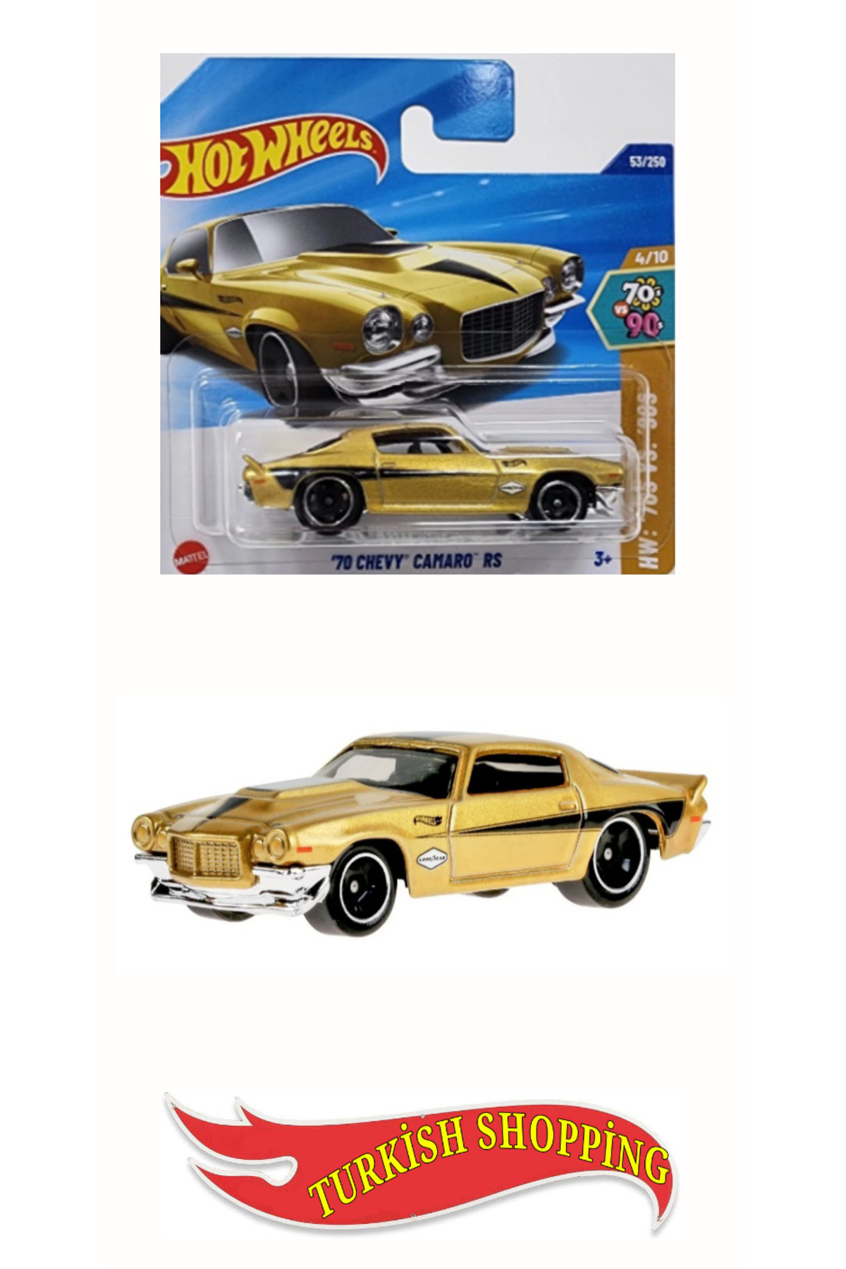 ماشین اسباب بازی 2025 مورد 1:64 70 CHEVY CAMARO RS هات ویلز اورجینال HOT WHEELS