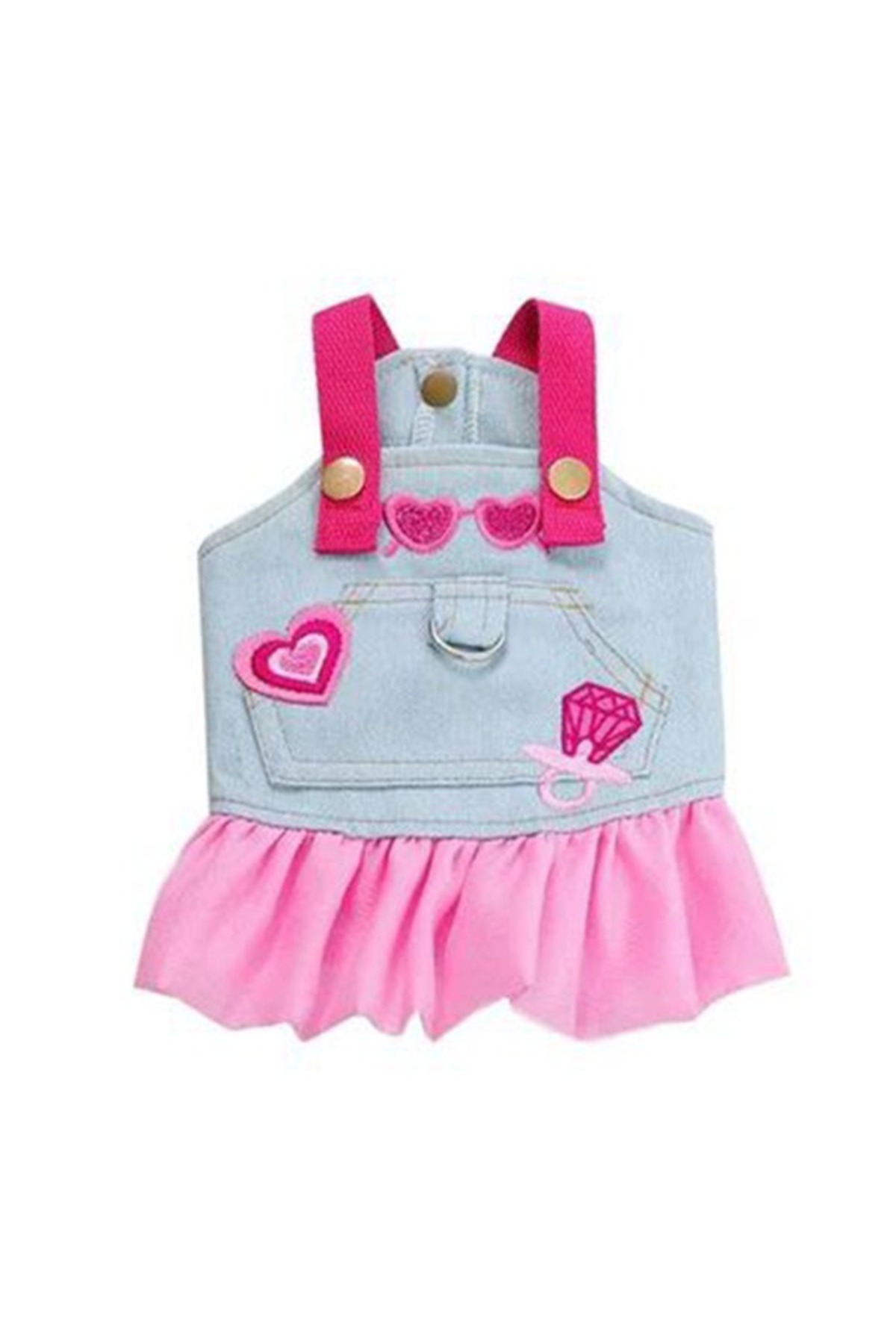 پیراهن قلب‌دار قلاده‌دار سگ و گربه دولچه پتس Dolce Pets DPKTE001 صورتی