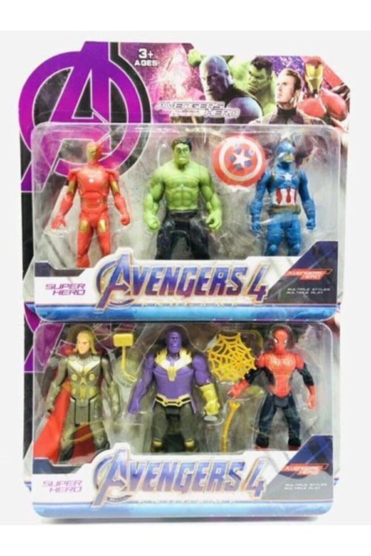 فیگور THANOS HULK SPIDERMAN THOR IRON MAN CAPTAIN AMERICA FIGURE TOY 6 PIECES 11.5 CM از ترکیه AVENGERS