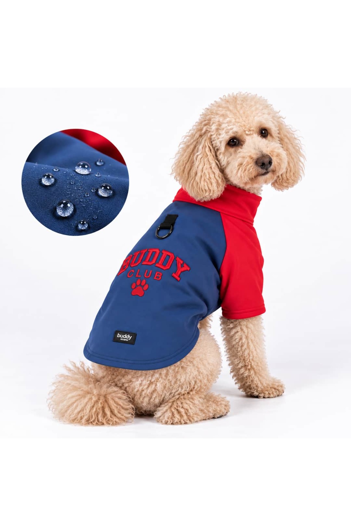 بارانی سگ بادی استور Buddy Store مدل Buddy Club، سافت‌شل با آستر پولار، نیلی