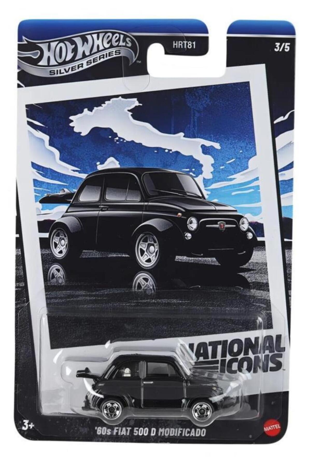 ماشین اسباب بازی سری نقره 60S FIAT 500 D MODIFICADO HRT81 JBY88 هات ویلز اورجینال HOT WHEELS