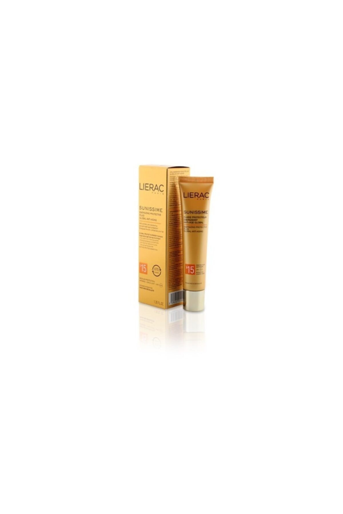 Lierac مایع حفاظتی ضد پیری جهانی Sunissime با SPF15 برای صورت و دکولته 40 میلی لیتر