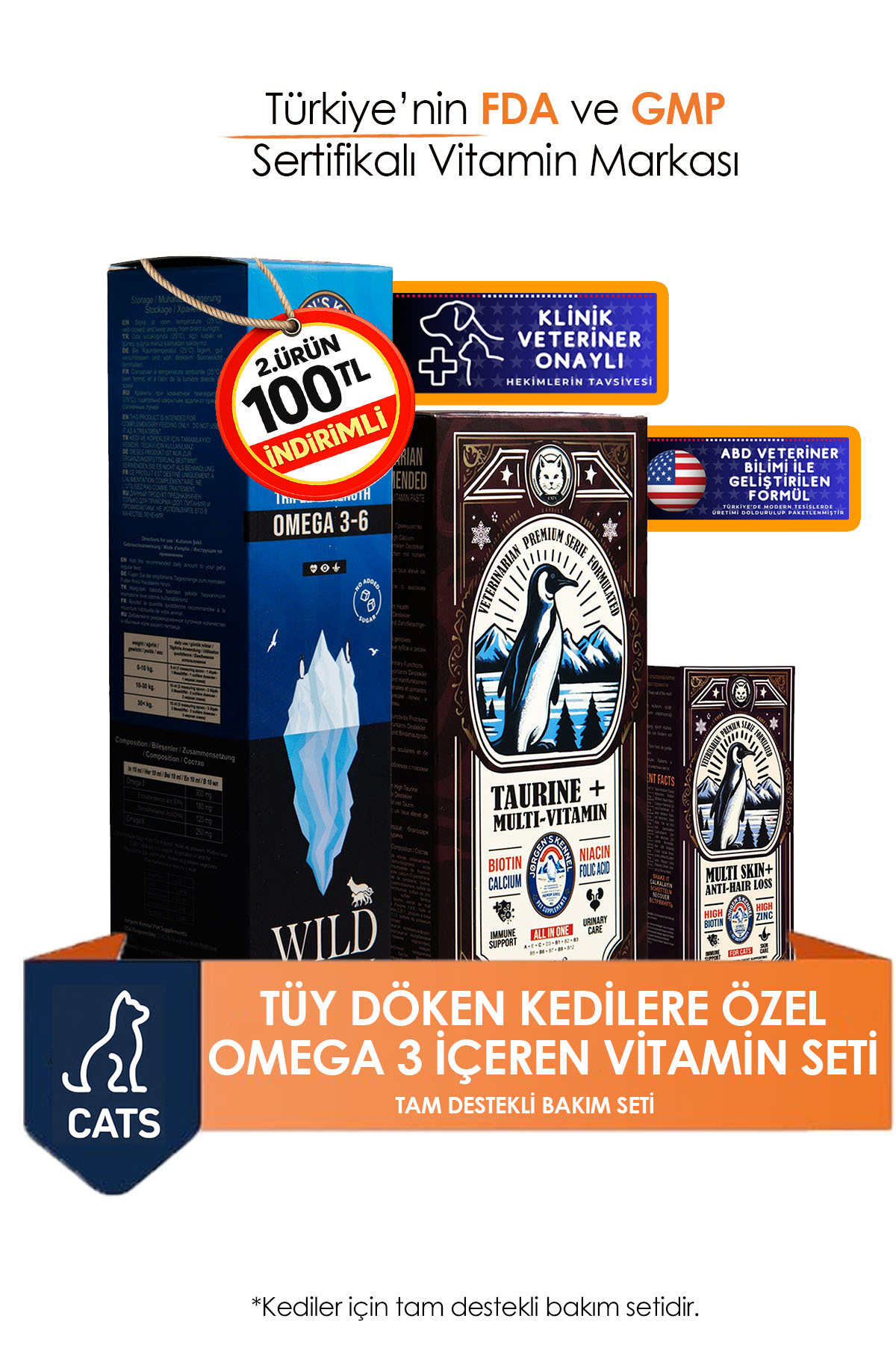 ست ویتامین گربه ژورگنس کنل Jorgens Kennel Kedi Premium Set