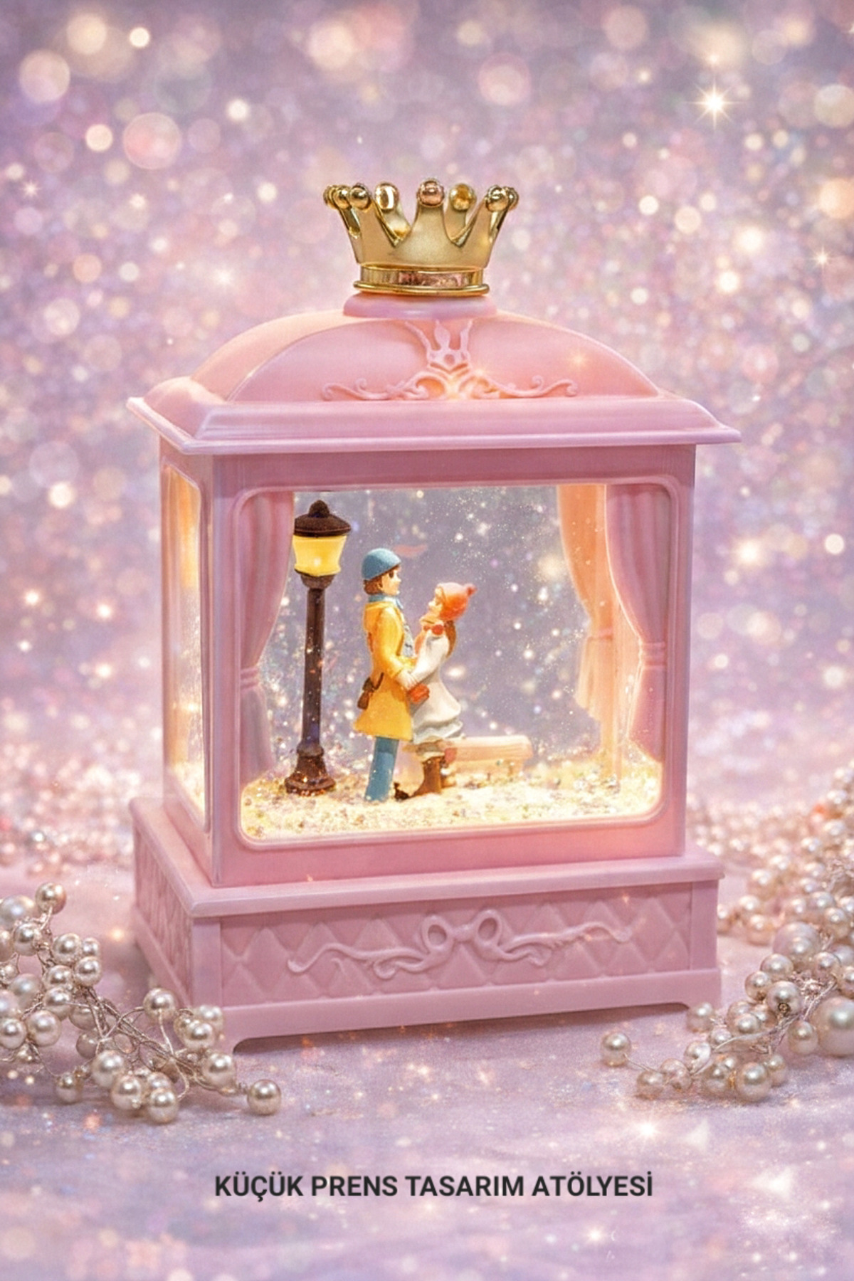 گوی برفی SNOW GLOBE MUSIC BOX روز ولنتاین هدیه سال نو کریسمس با نور خودکار از ترکیه Genel Markalar