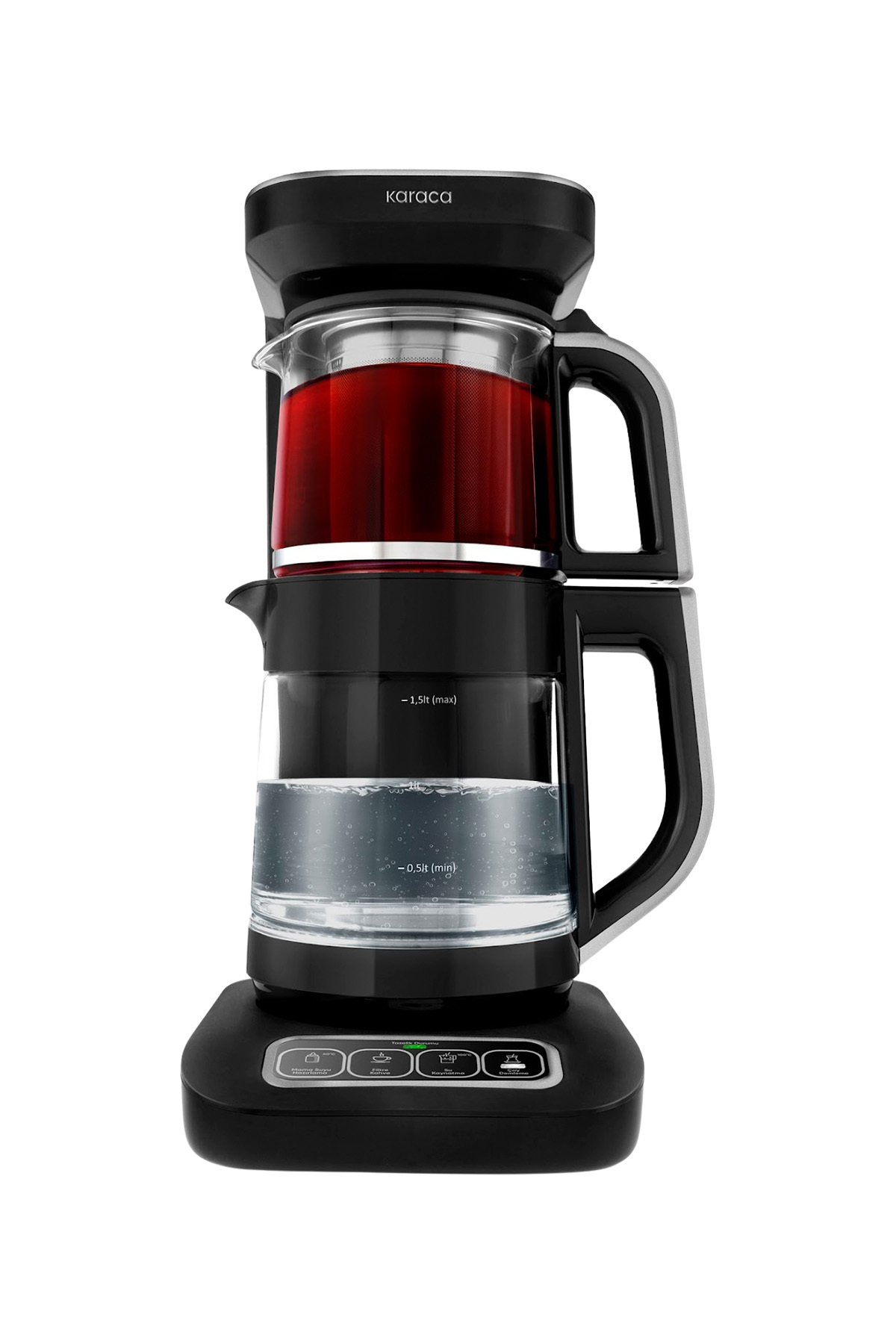 چای ساز ROBOTEA PRO CONNECT 4 IN 1 TALKING GLASS TEA MACHINE SILVER اورجینال Karaca
