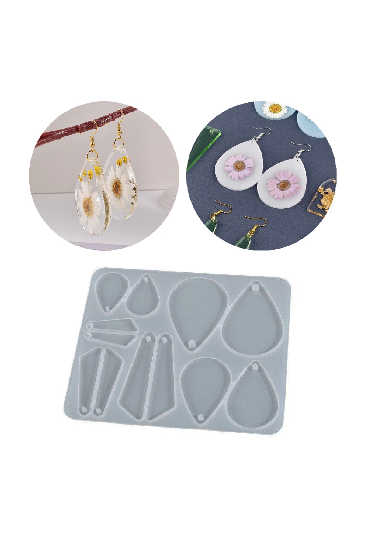 فیگور قالب سیلیکونی جواهرات چند قطره اپوکسی و جاکلیدی از ترکیه Getshop Alışveriş Pazarı