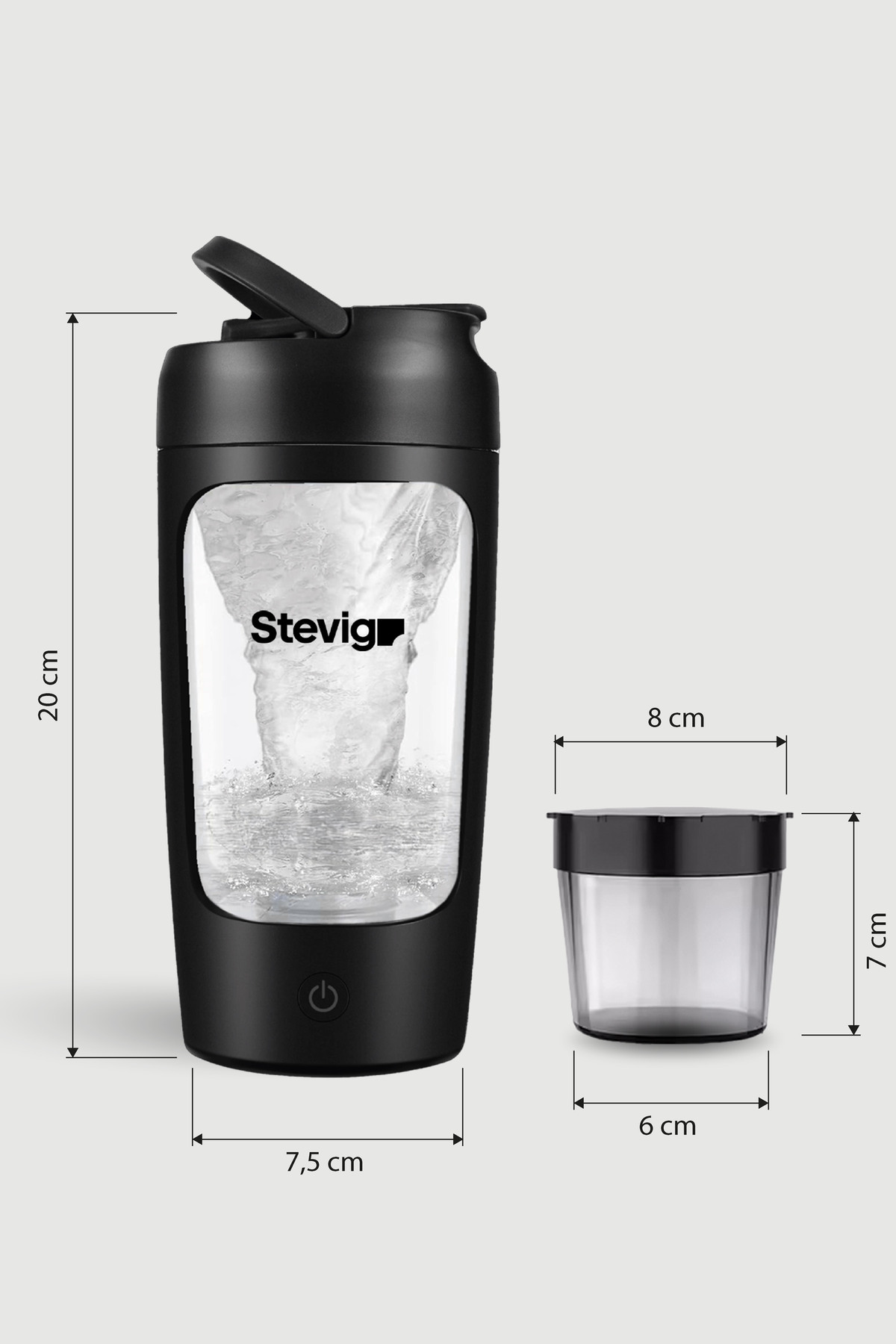 مخلوط کن شخصی 4 شیکر پروتئینی شارژی برقی 650 میلی لیتری مشکی ST 225 اورجینال Stevig