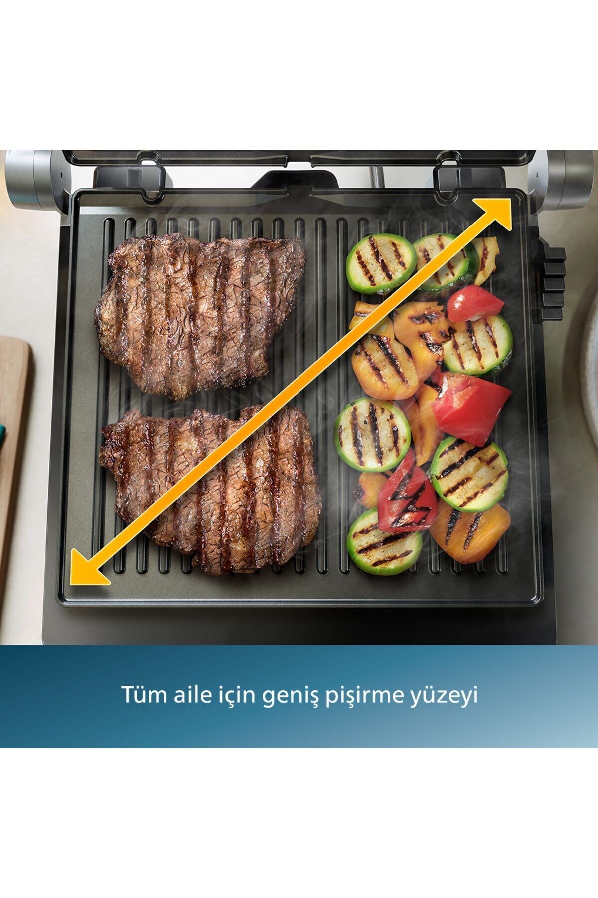 دستگاه ساندویچ و تست گریل توستر HD6301 2200W سری 5000 قهوه ساز ترک فیلیپس اورجینال Philips