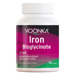 کپسول آهن بیس‌گلیسینات وونکا Voonka Iron Bisglycinate حاوی ۱۷ میلی‌گرم آهن ۹۰ عددی