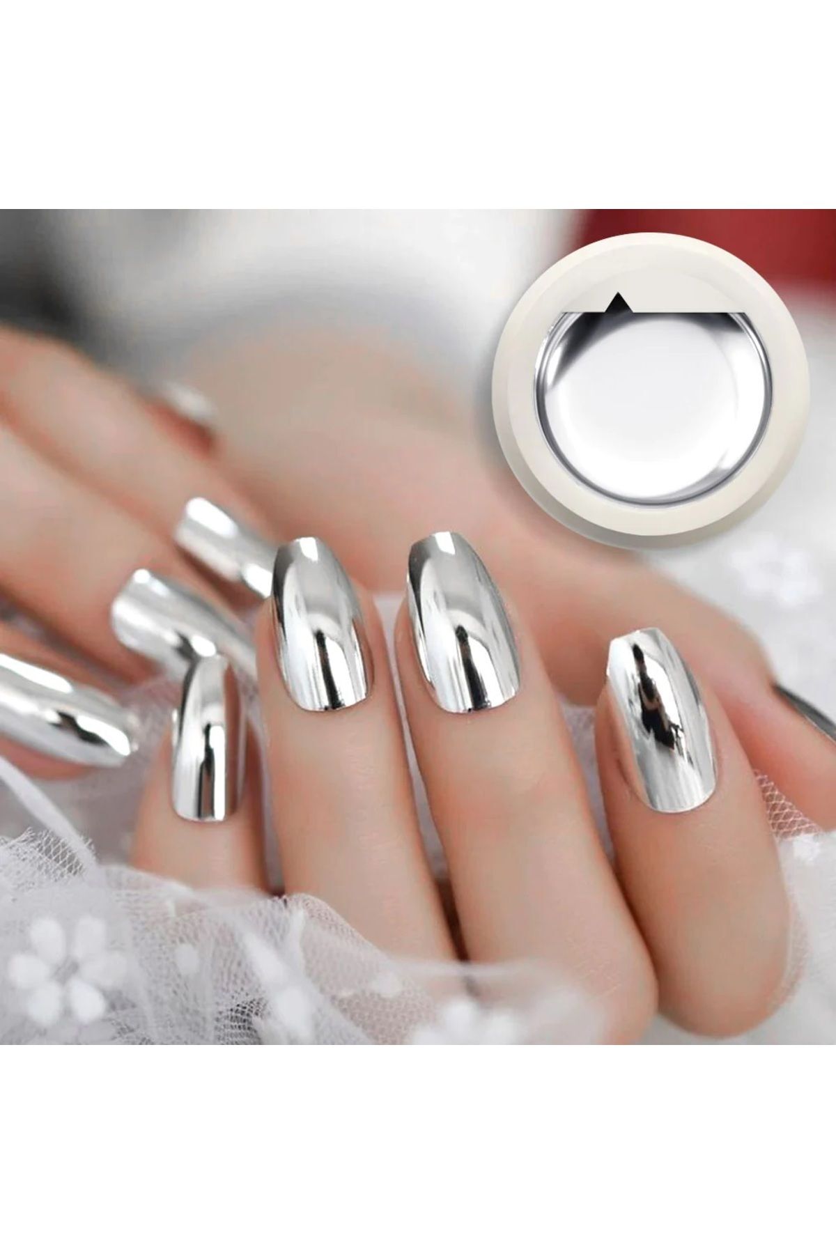 لاک ژل ماندگار رنگ نقره‌ای متالیک 5 گرم مناسب طراحی ناخن Venalisa