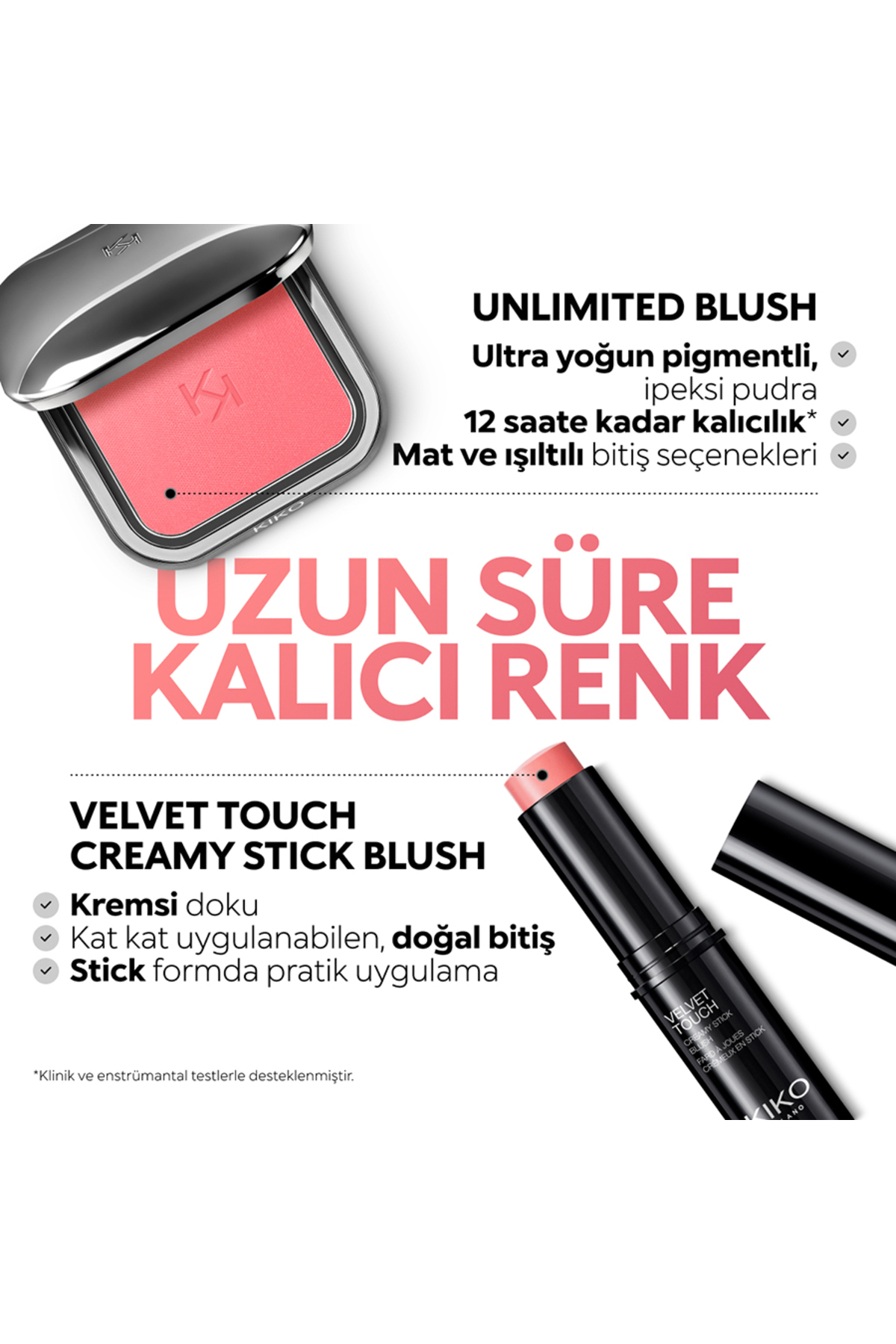 رژگونه با رنگ موی قهوه‌ای و پیگمنت بالا مدل Unlimited Blush شماره 05 Kiko