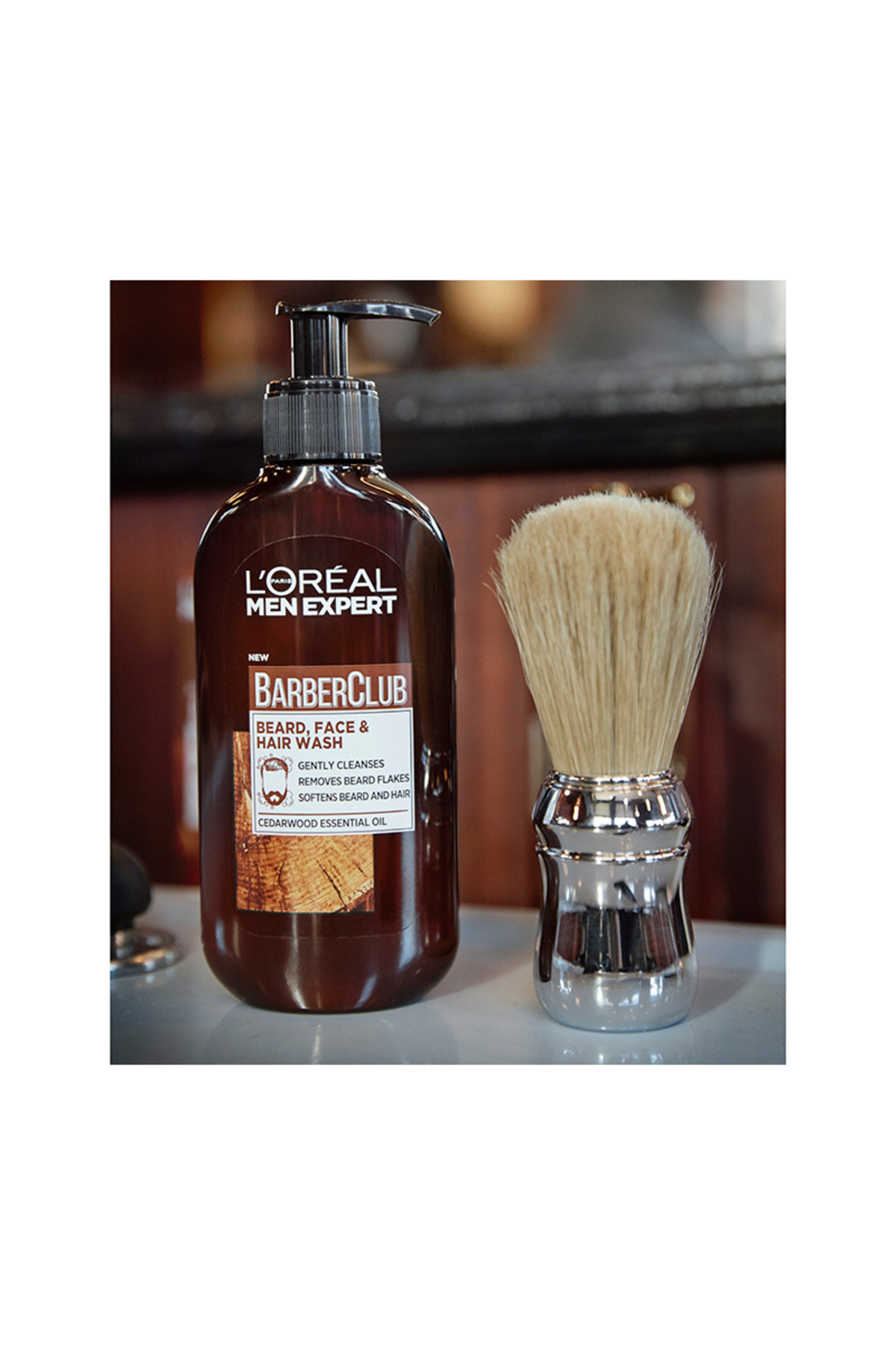 پاک کننده صورت کلوپ باربر 3 در 1 ریش و مو ژل شستشو 200 میل L'Oreal Paris Men Expert