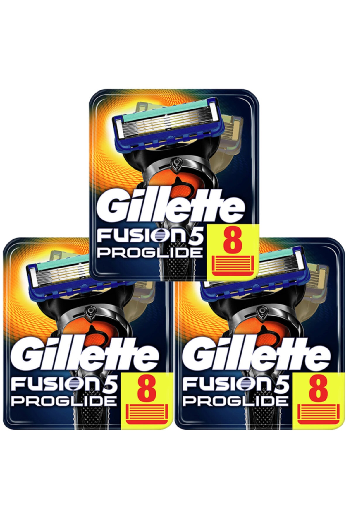 Gillette تیغ اصلاح فیوژن 5 پروگلاید قطعات یدکی 8 تایی X 3 بسته