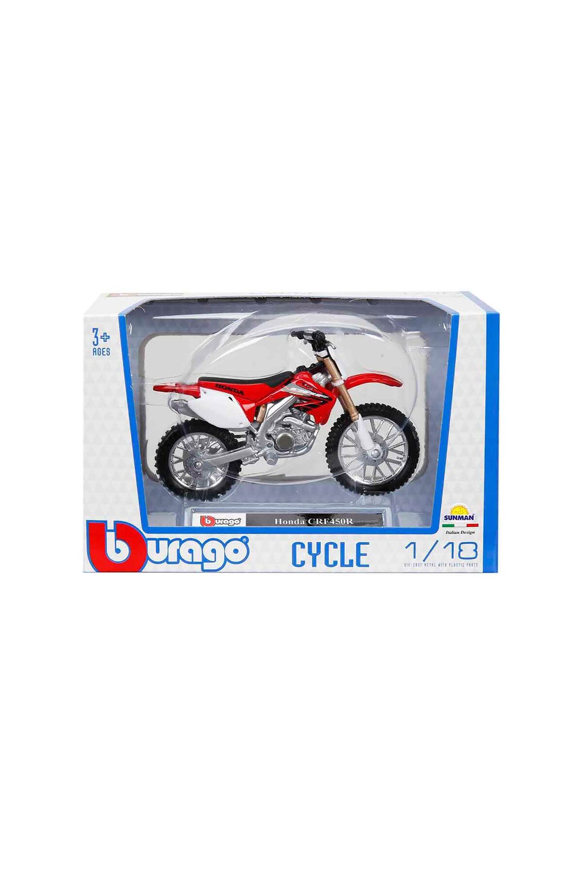 مدل خودرو موتور سیکلت هوندا CRF 450R 1 18 SCALE BURAGO DIECAST METAL MOTORCYCLE TOY اورجینال Burago
