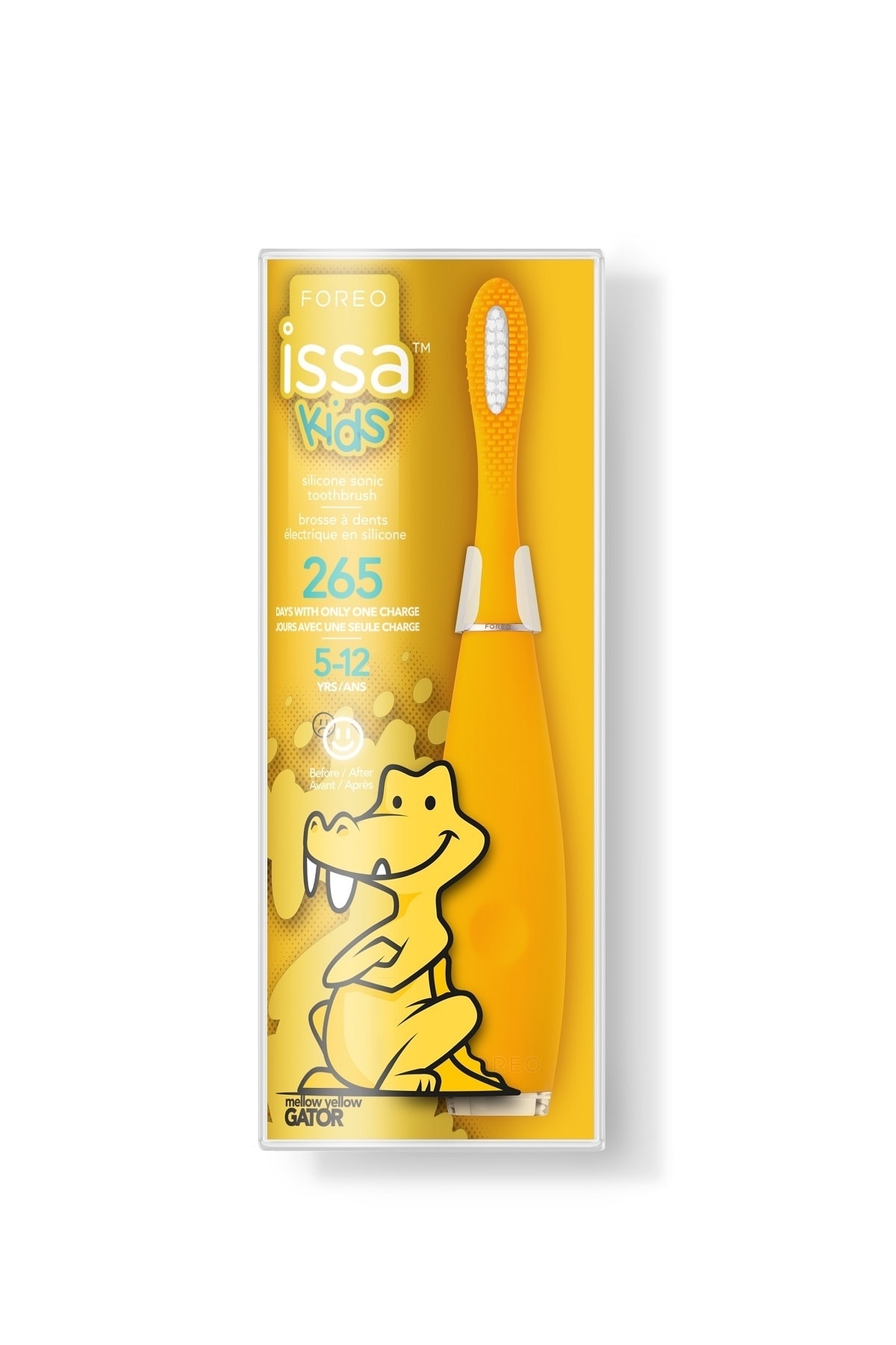 مسواک شارژی کودکان ISSA™ KIDS برای 5 12 سال MELLOW YELLOW GATOR اورجینال Foreo