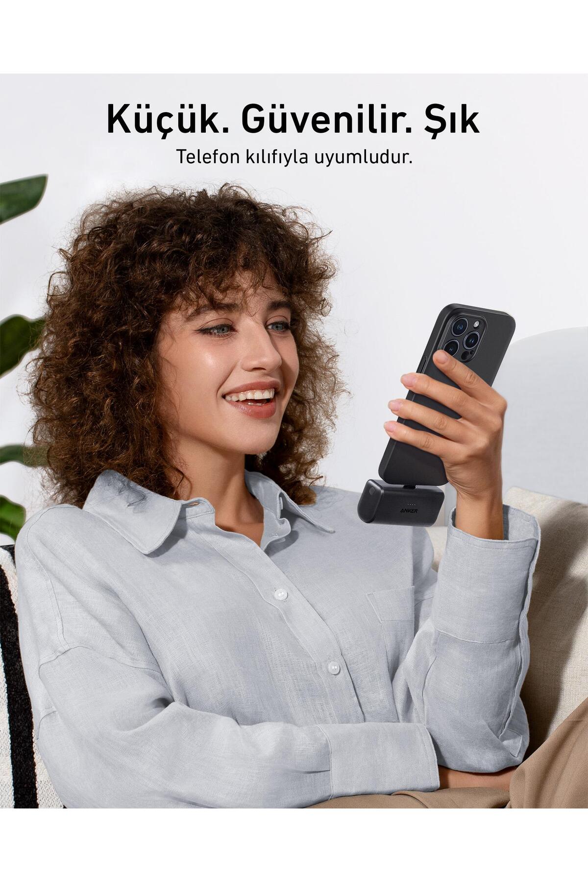 پاوربانک نانو 5000 MH 22.5W USB C BLUE A1653 اورجینال Anker
