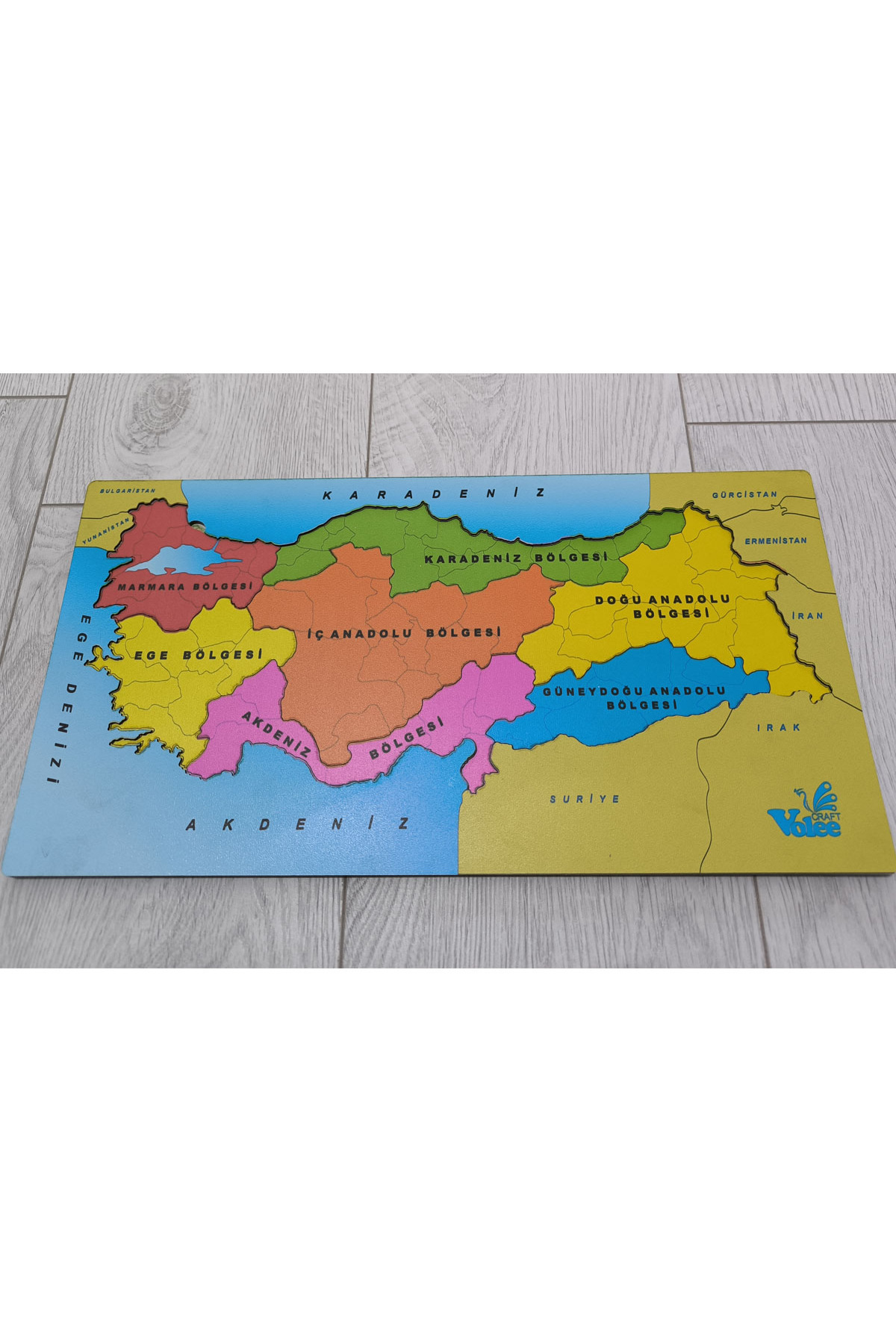 پازل 3 لایه چوبی نقشه ترکیه مجموعه آموزشی جداسازی و نصب شهر مناطق فیزیکی eryatex