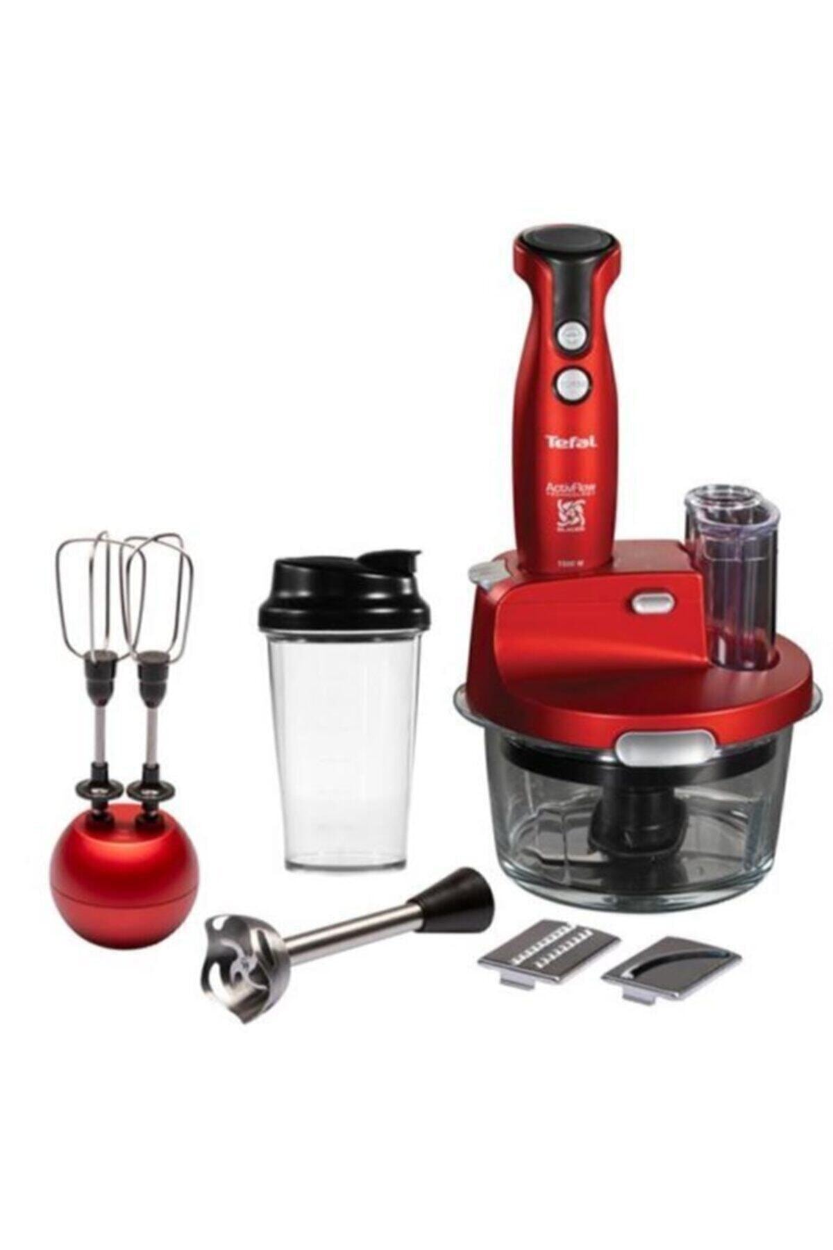 ست مخلوط کن مجموعه شیشه ای ACTIVFLOW PRO EXTREME RED 1500W اورجینال TEFAL