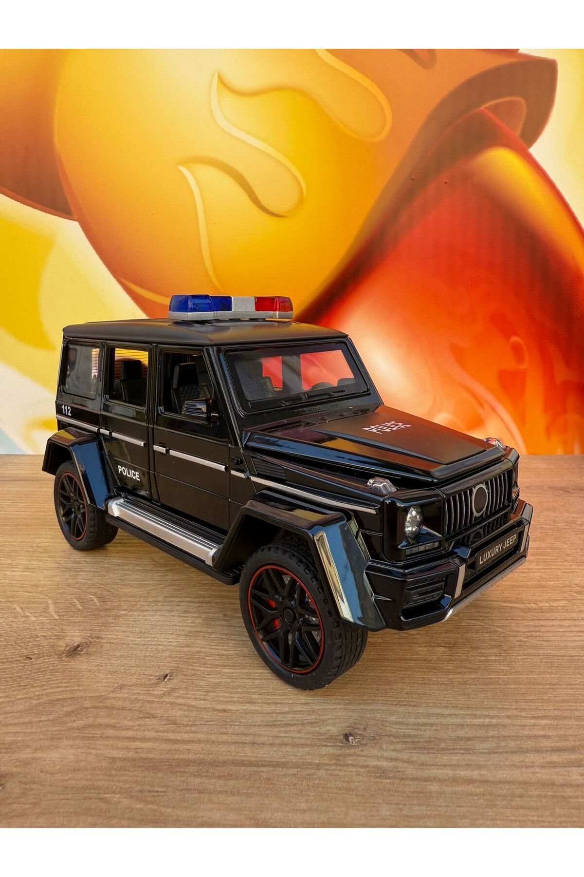 مدل خودرو مرسدس G65 DIECAST CAR پلیس باز کن درب صندوق عقب تعلیق با نور صدا اورجینال scntoys