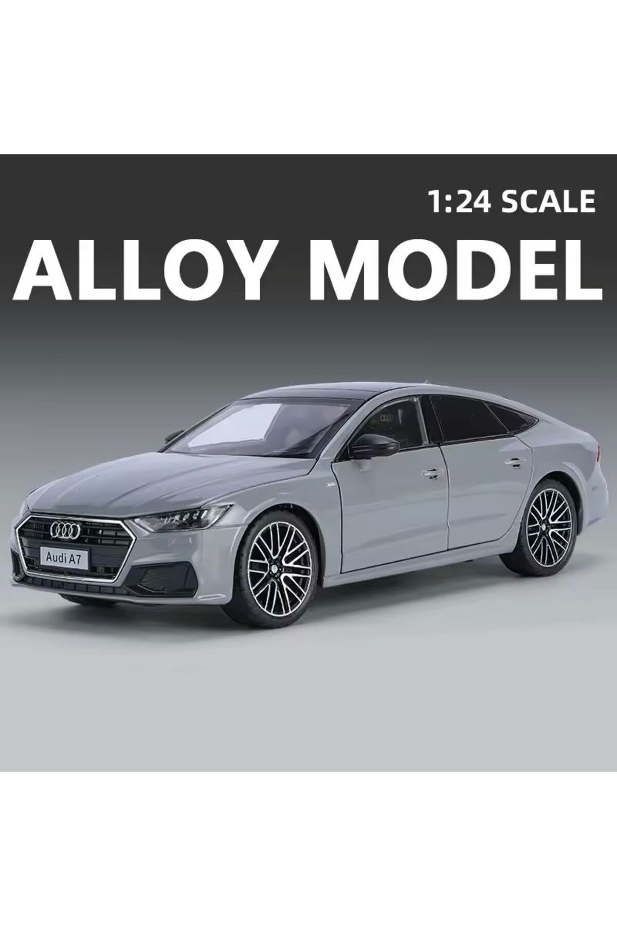 مدل خودرو کاپوت صندوق عقب آئودی A7 DIECAST ماشین درهای خاکستری کلکسیونی اسپرت را باز می کند اورجینال scntoys