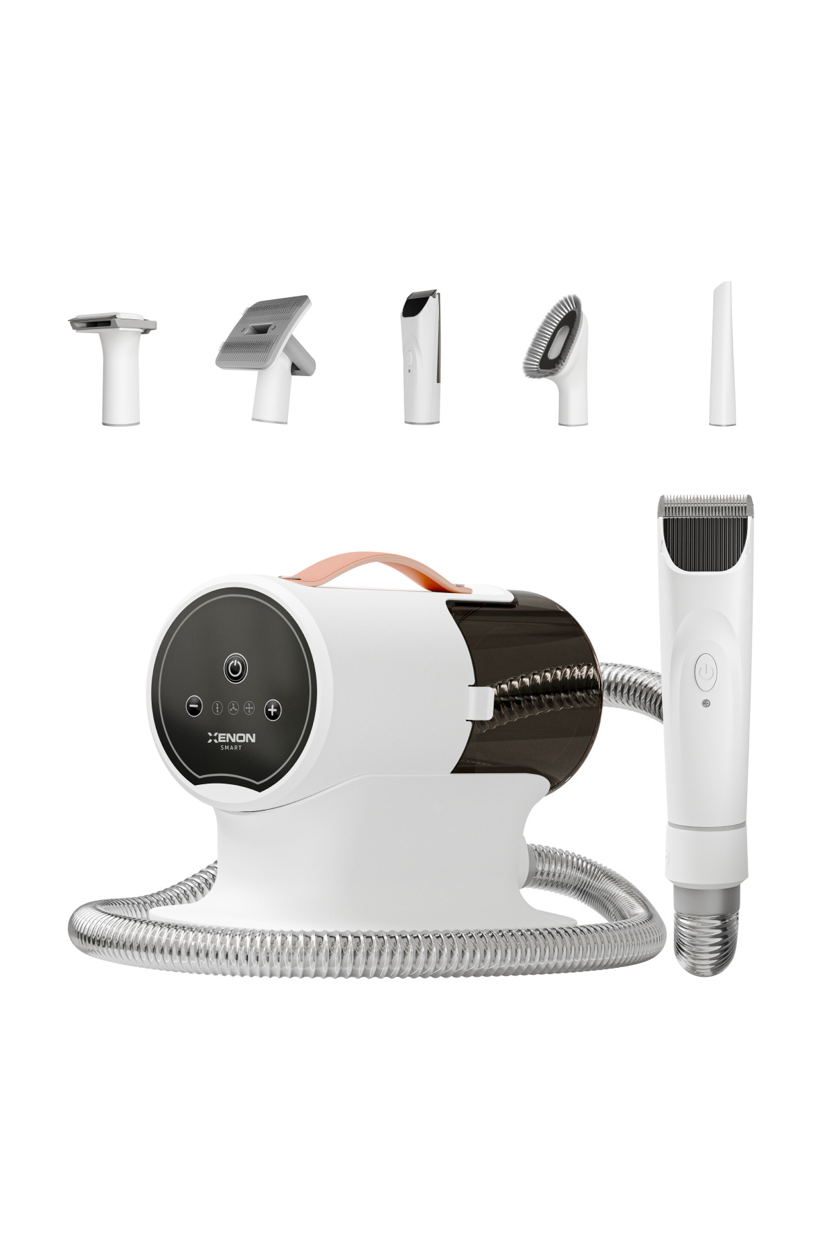 ست اصلاح و مراقبت سگ و گربه زنون اسمارت Xenon Smart مدل X6301، شامل ماشین اصلاح، پرزگیر فیلتر‌دار و برس