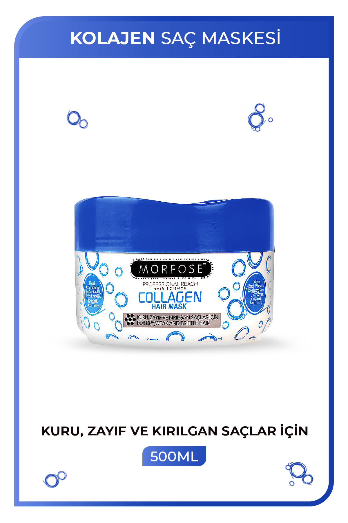ماسک موی کلاژن 500 میلی لیتری مناسب برای تمامی جنسیت ها Morfose