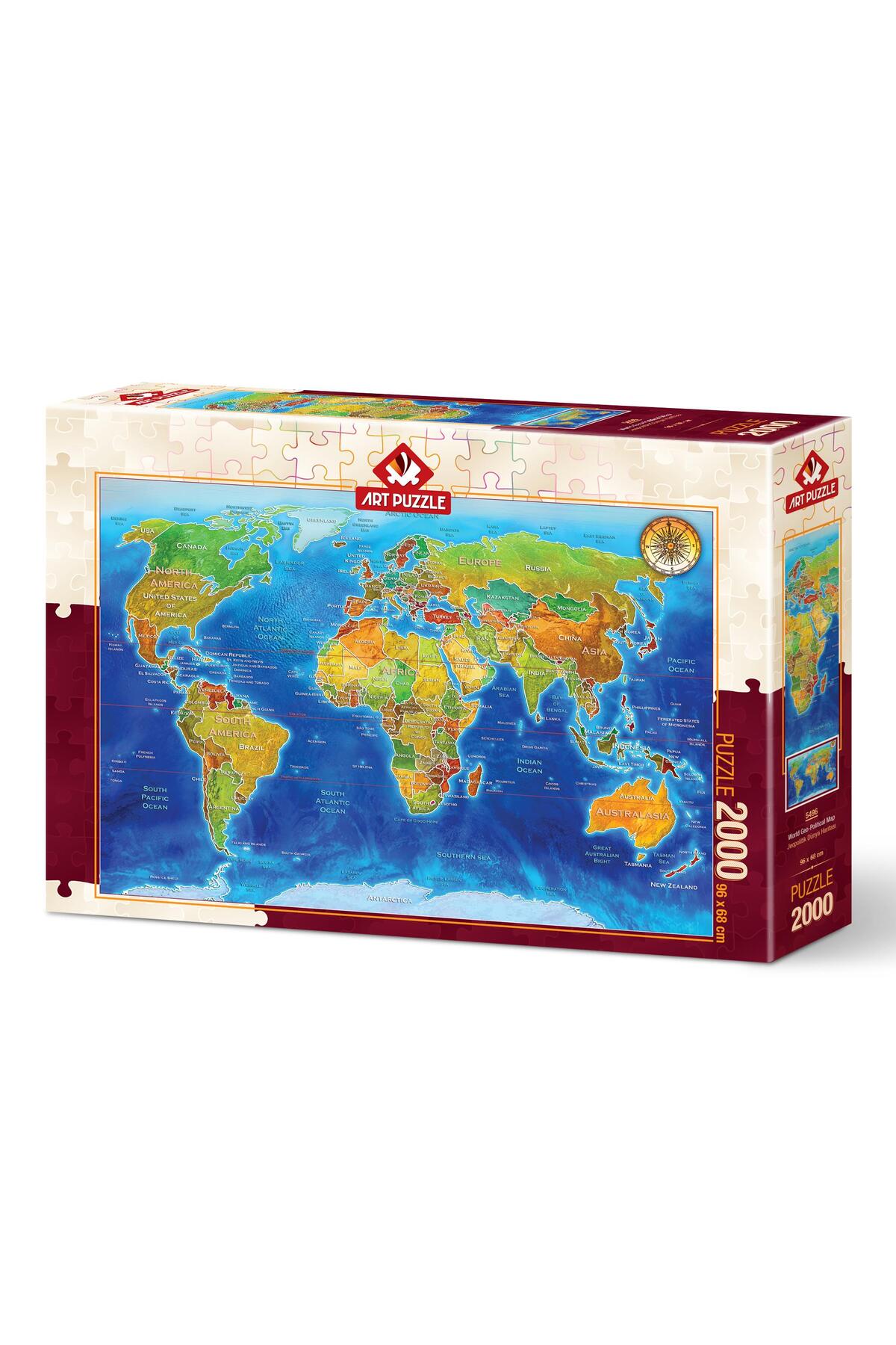 پازل نقشه جهانی ژئوپلیتیکی قطعه 2000 اورجینال ارت Art Puzzle