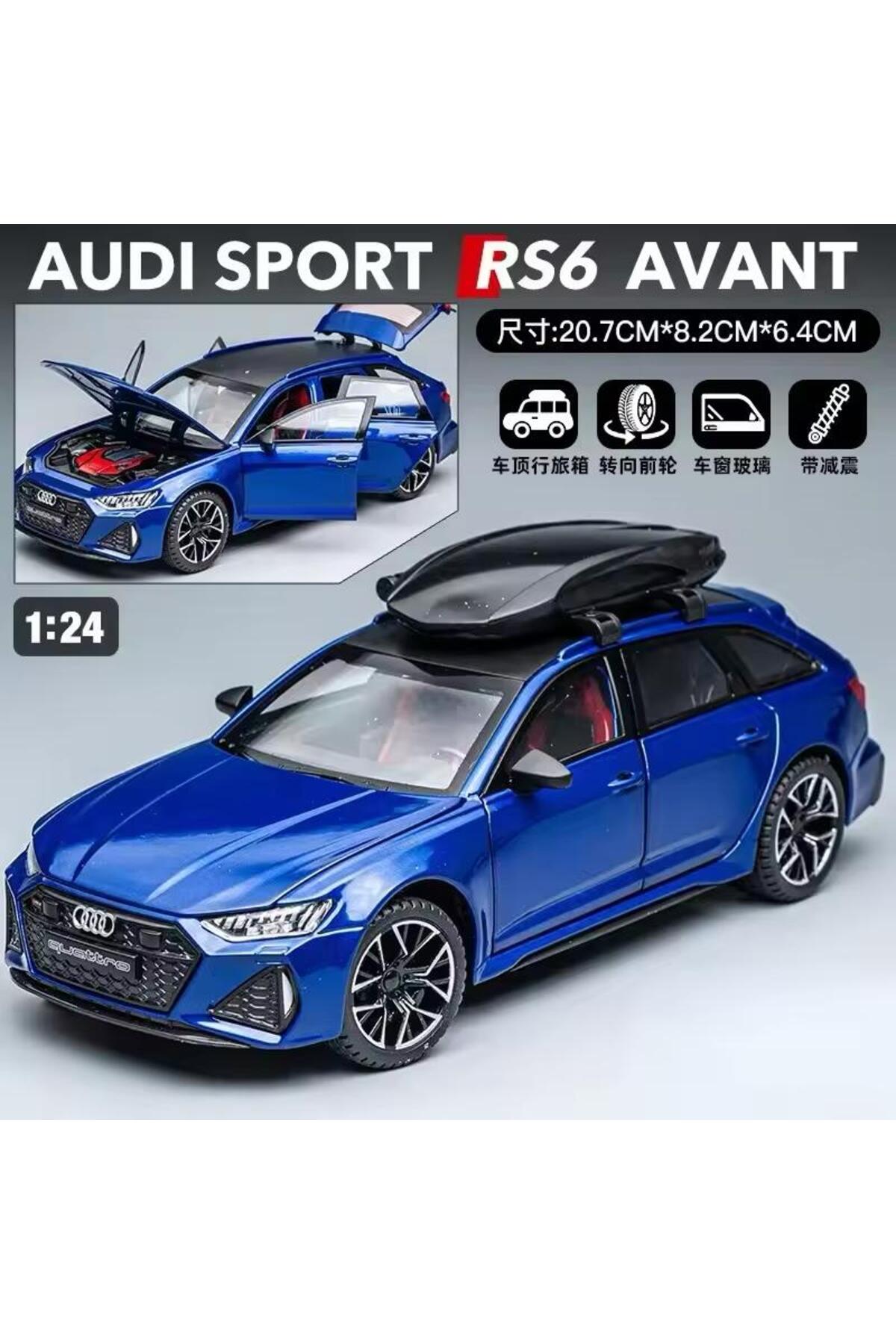 مدل خودرو آئودی RS6 WAGON STATION DIECAST ماشین باز کردن درب های بدون باتری آبی دقیقا اورجینال scntoys