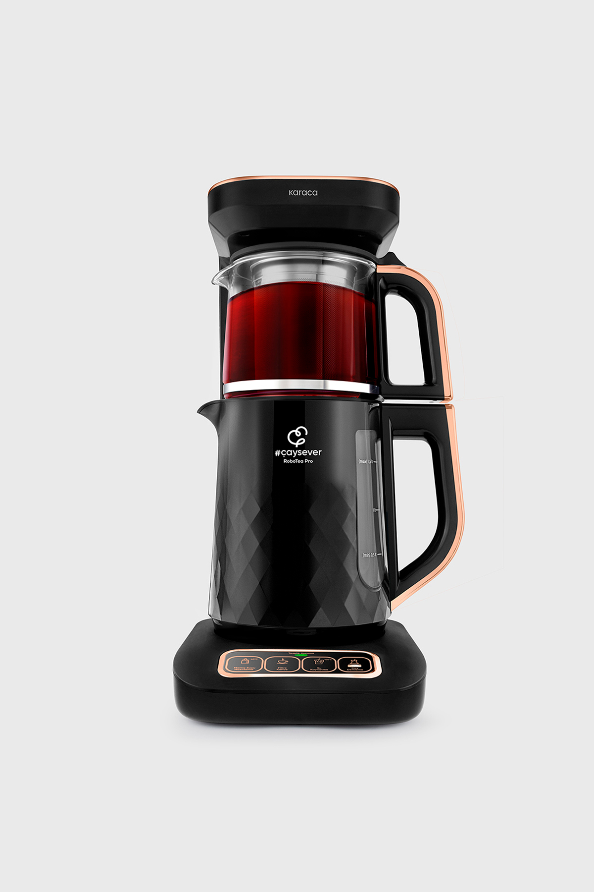 چای ساز ROBOTEA PRO QUARTZ 4 IN 1 TAKING TEA MACHINE مشکی COPPER اورجینال Karaca
