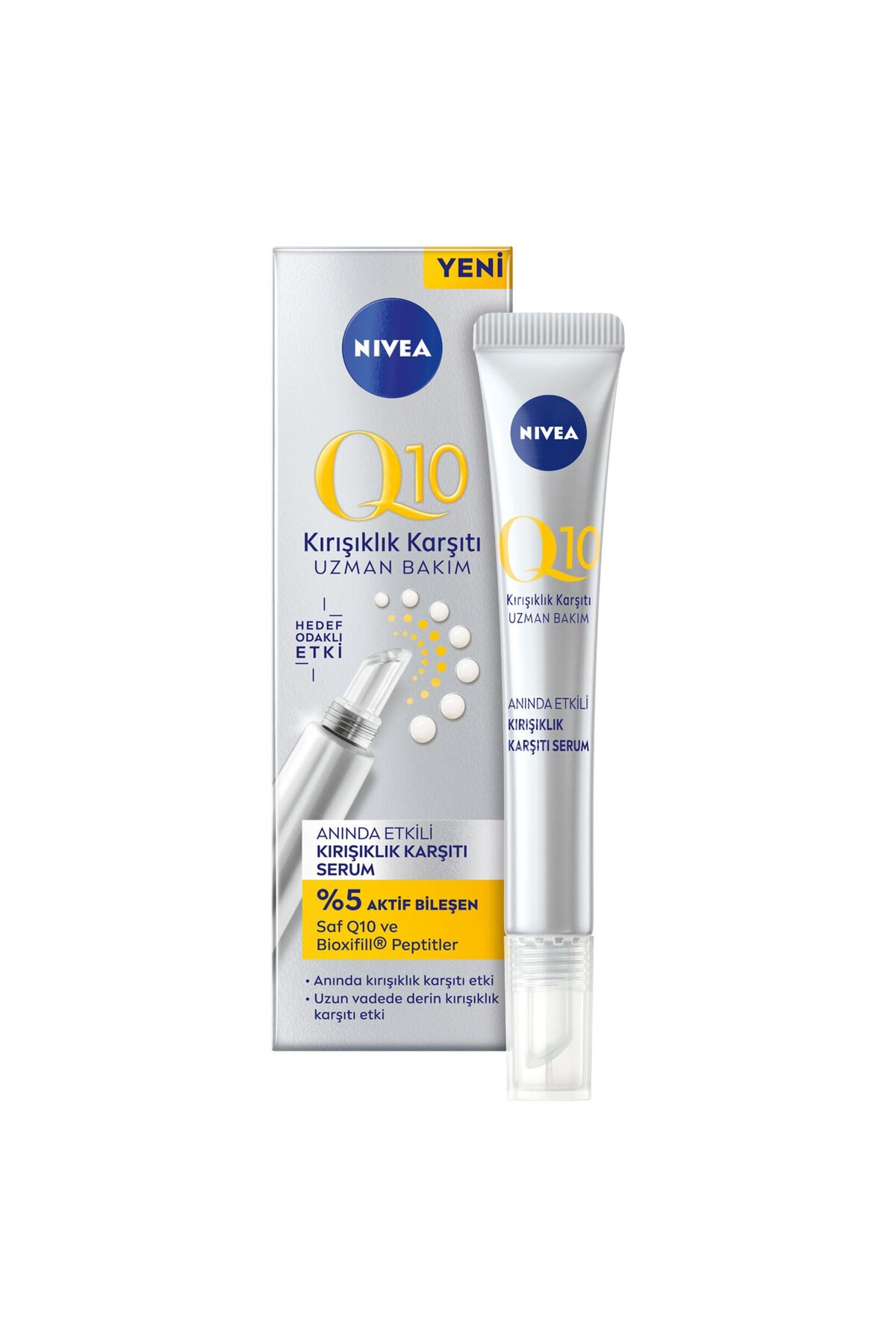 NIVEA سرم ضد چین و چروک ناحیه پیشانی و چشم خط لبخند با کوآنزیم Q10 15 میلی لیتر