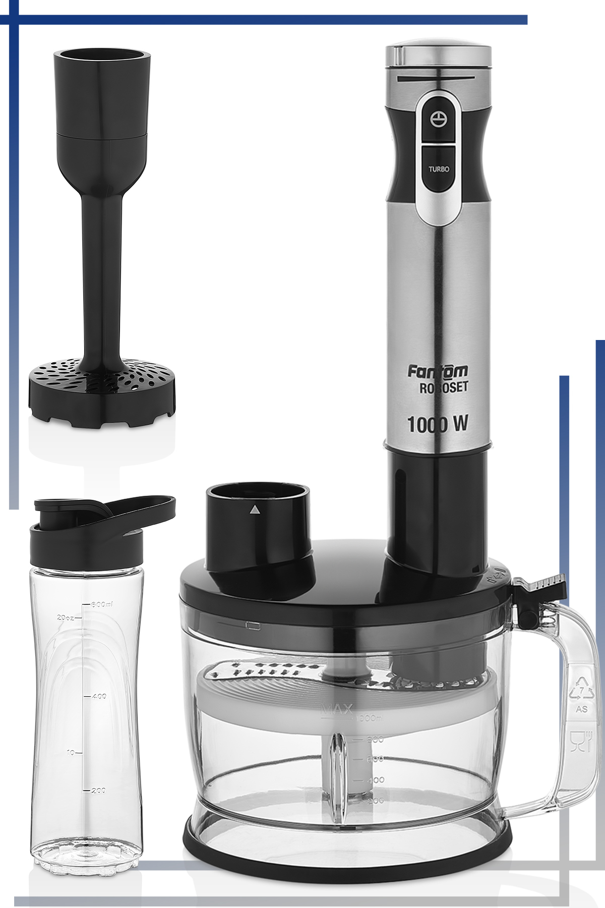 ست مخلوط کن دستگاه غذاساز ROBOSET BL 1000 اسموتی پوره سیب زمینی اورجینال FANTOM