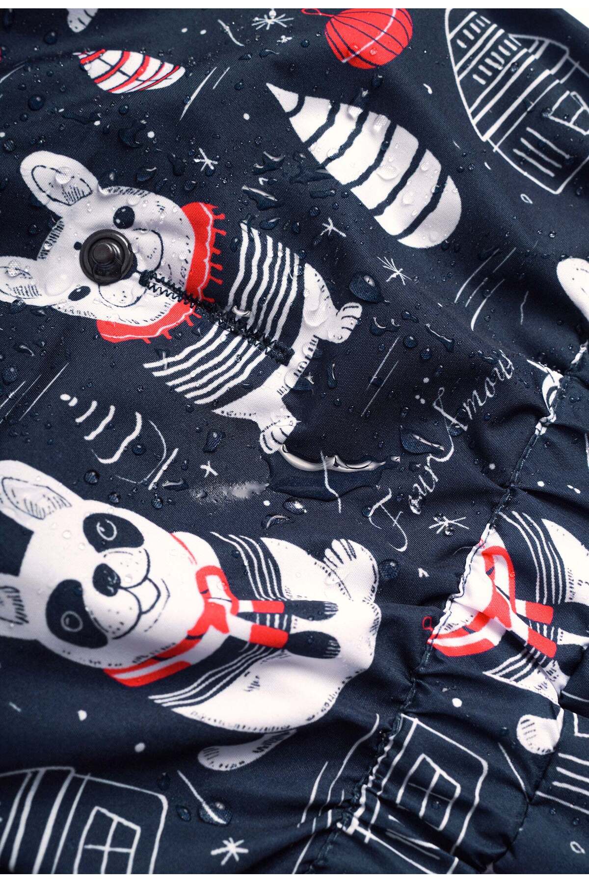 سرهمی سگ فورامور fouramour با آستر پلار و غشای ضدآب، طرح «Striped Chubby Dogs» مشکی