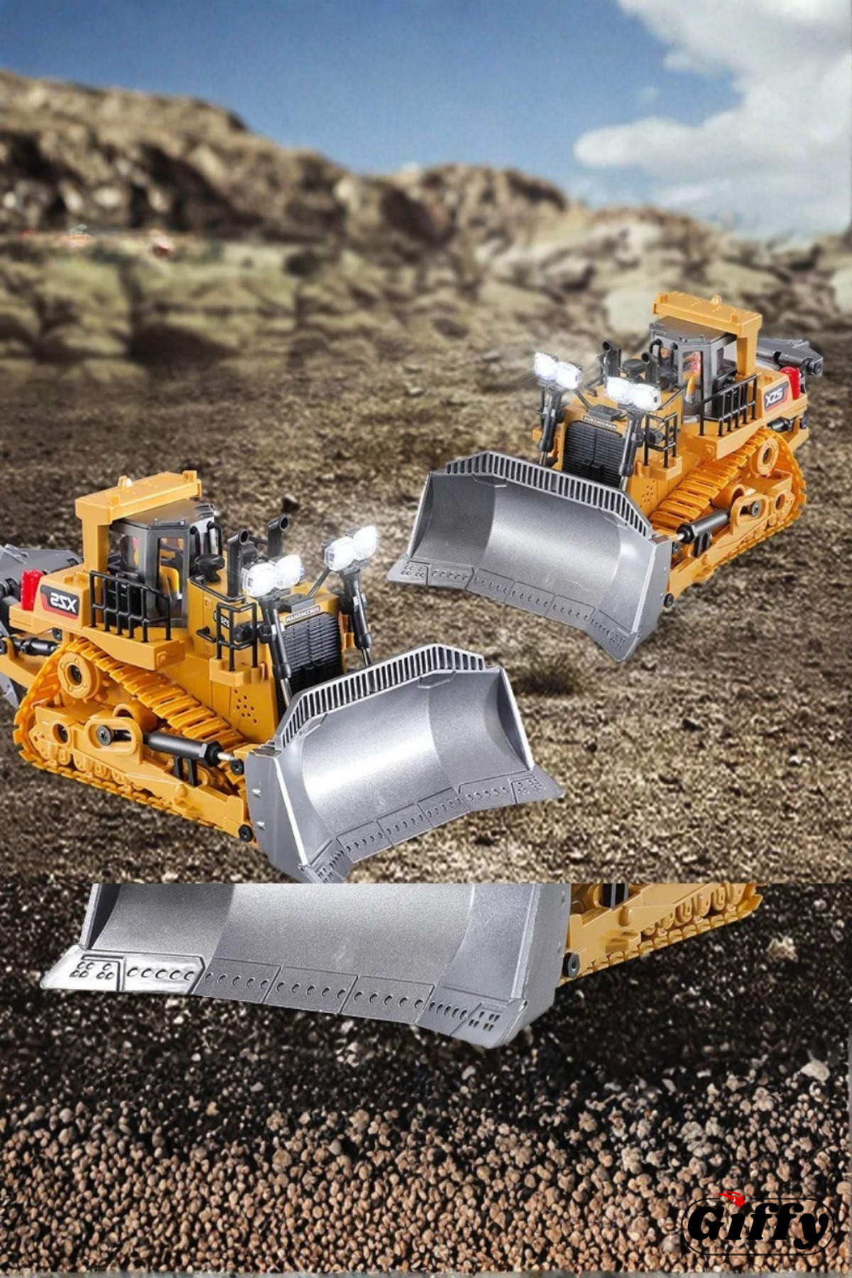 ماشین آلات ساختمانی کنترل از راه دور TOY 1 16 SCALE بولدوزر 9 کانال دستگاه بدنه آلیاژ فلزی ترکیه giffy