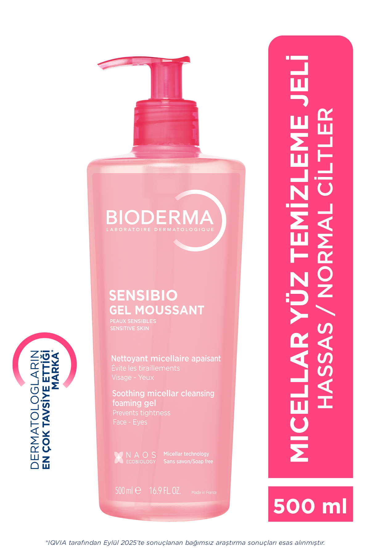 Bioderma ژل تمیزکننده حساس پوست سنسیبیو فومینگ بایودرما 500 میلی لیتر