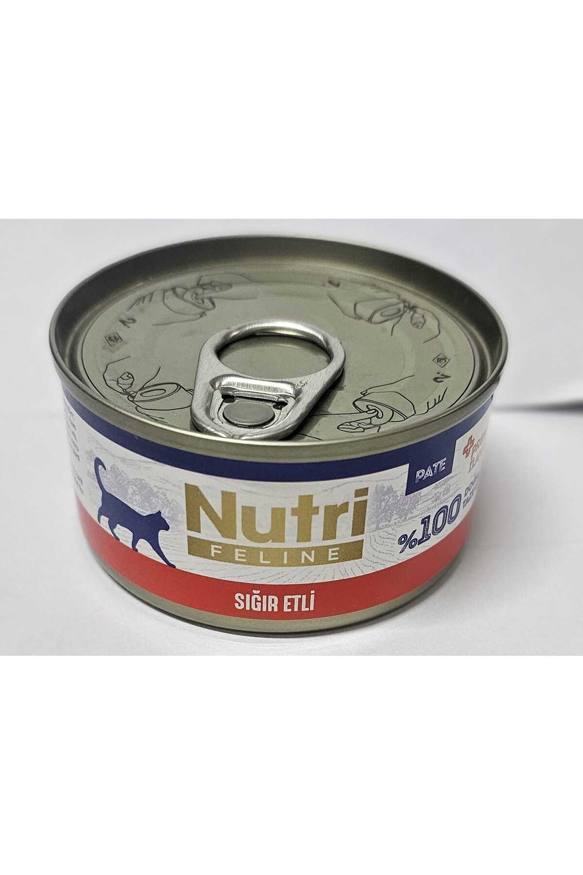 کنسرو غذای گربه پته با گوشت گاو و پری‌بیوتیک افزوده ۷۰ گرم نوتری فلاین Nutri Feline