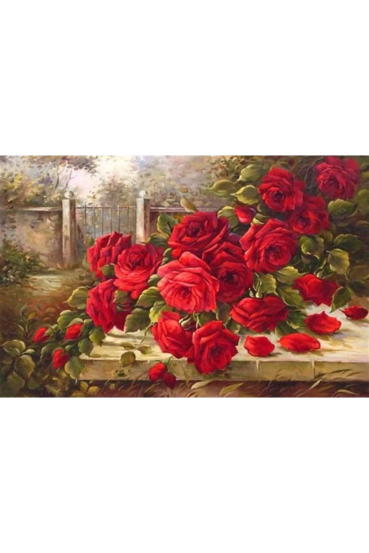 پازل نقاشی موزاییک الماس ROSES RED OF THE SECRET GARDEN 84X53CM MARCEL SANAT