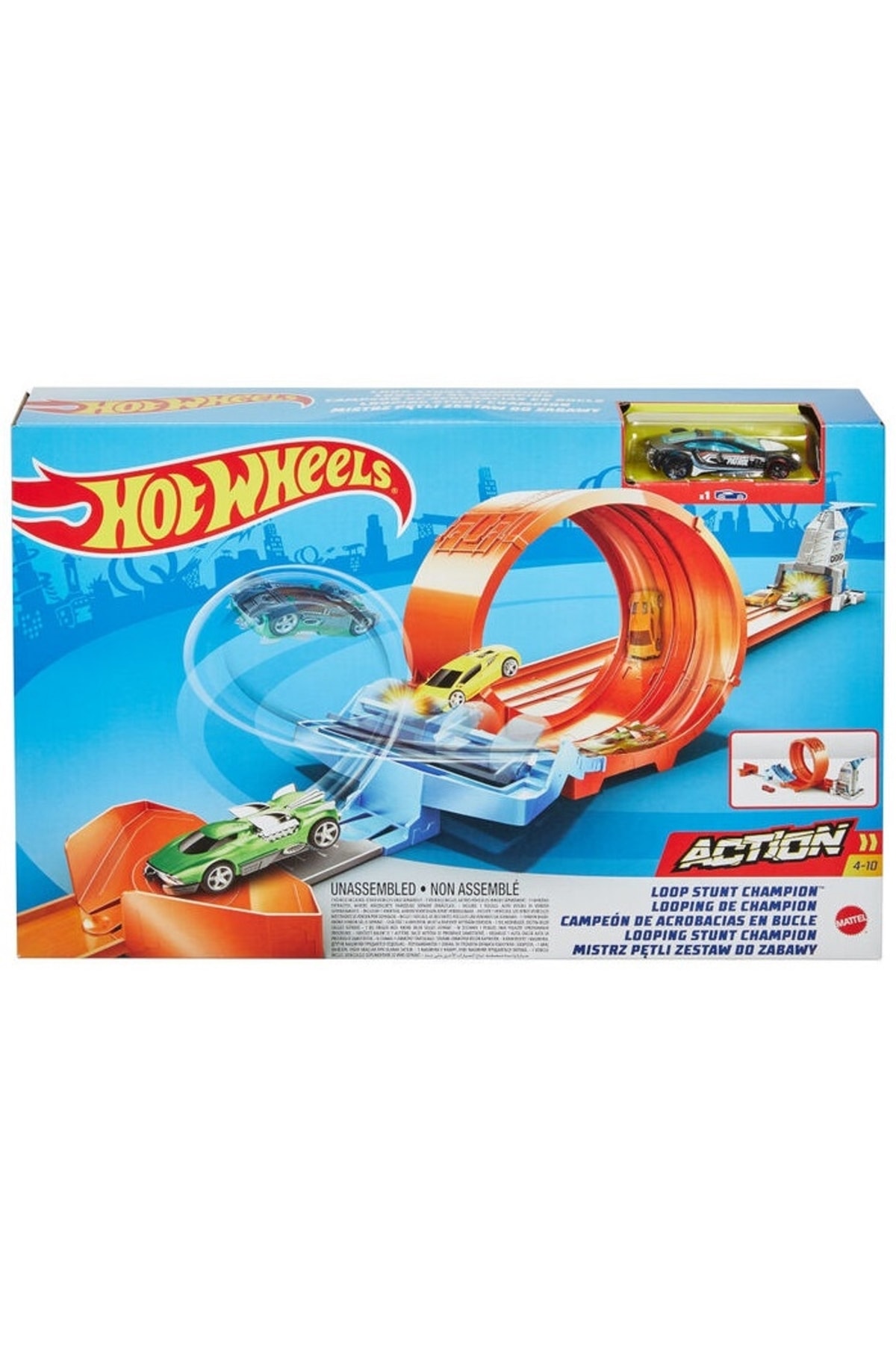 ماشین اسباب بازی آکروباتیک دور وسیله نقلیه ROUND CIRCLE RACING RUNWAY SET HOTWHEELS VEHICLE تنظیم مسابقات قهرمانی هات ویلز اورجینال HOT WHEELS