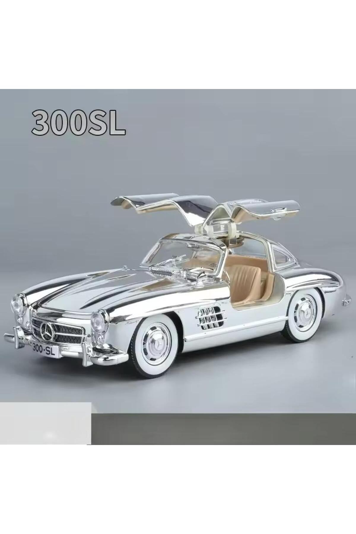مدل خودرو MERCEDES BENZ 300 SL مشکی 1954 MODEL کلاسیک CAR 1 24 SCALE 300SL GREY GLOSSY اورجینال scntoys