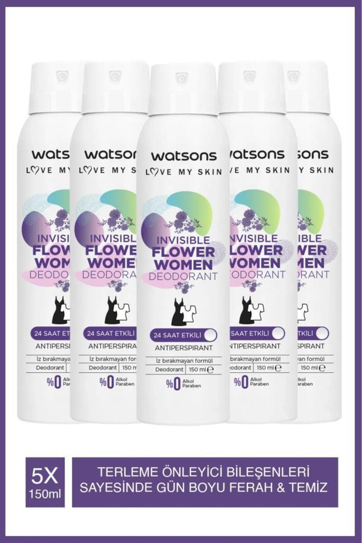اسپری دئودورانت زنانه Invisible Flower واتسونز Watsons، بسته 5x150m