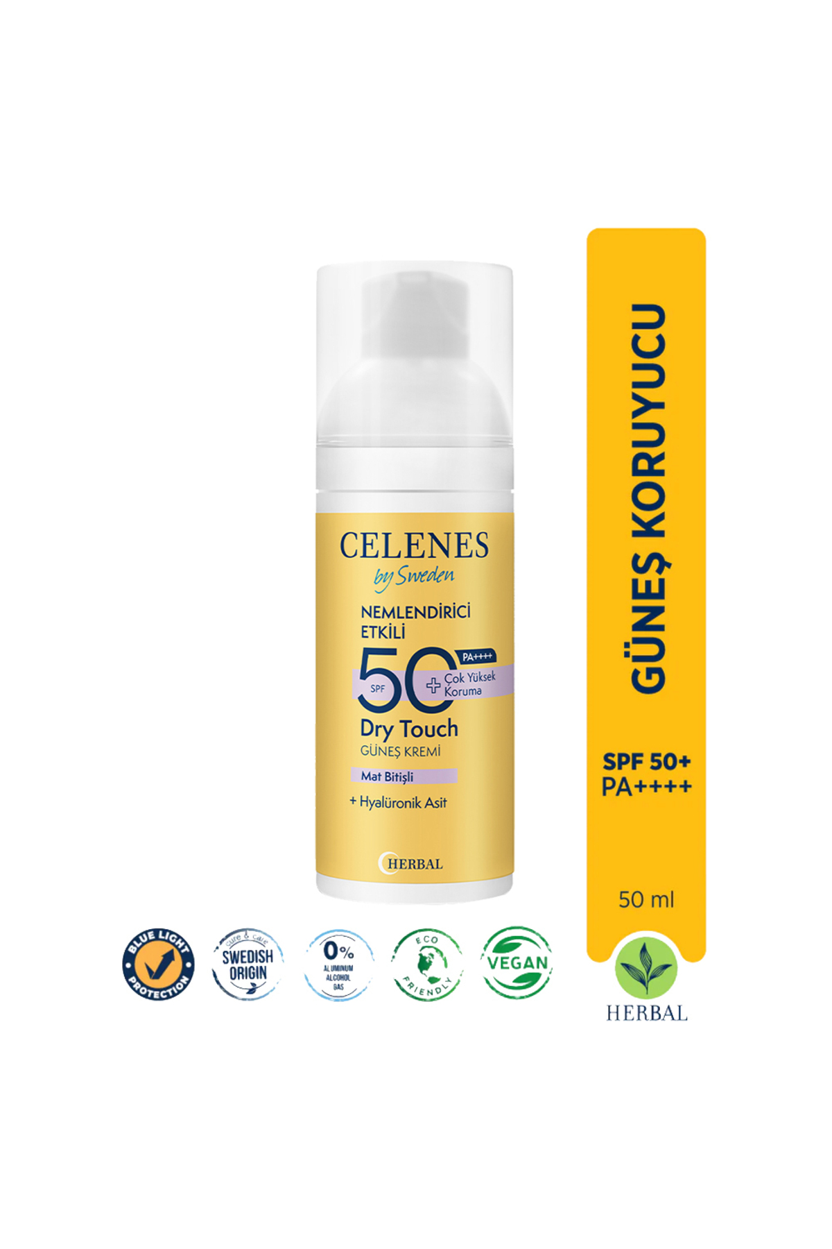 Celenes by Sweden مایع حفاظتی خشک گیاهی با SPF 50+ / ضدآفتاب / منطقه صورت و دکولته