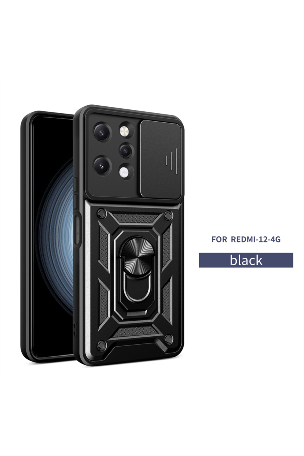 کاور و قاب پوشش محافظ تانک نظامی زرهی حلقه کشویی دوربین شیائومی REDMI 12 فیبکس Fibaks